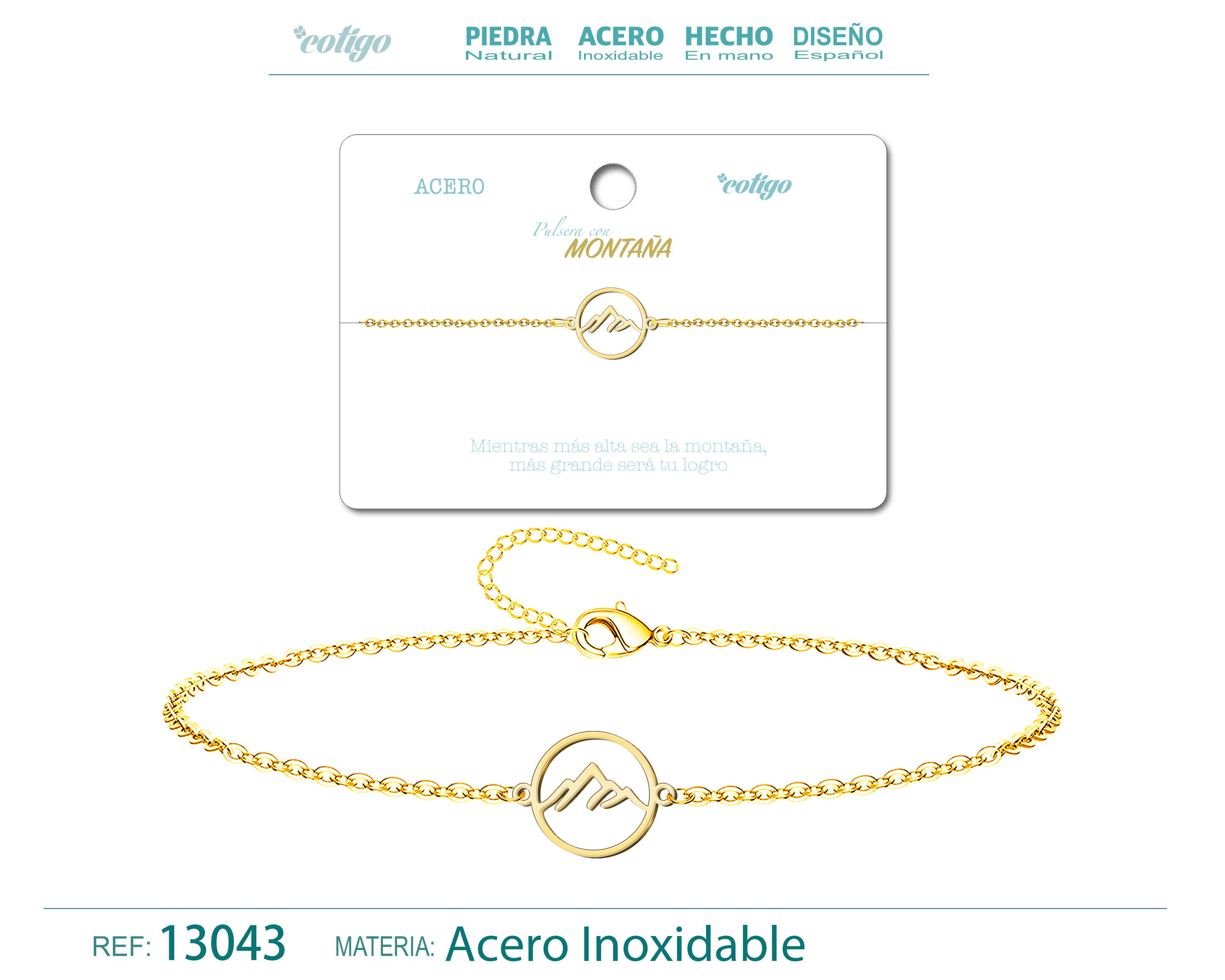 Pulsera MontañaAcero Dorado