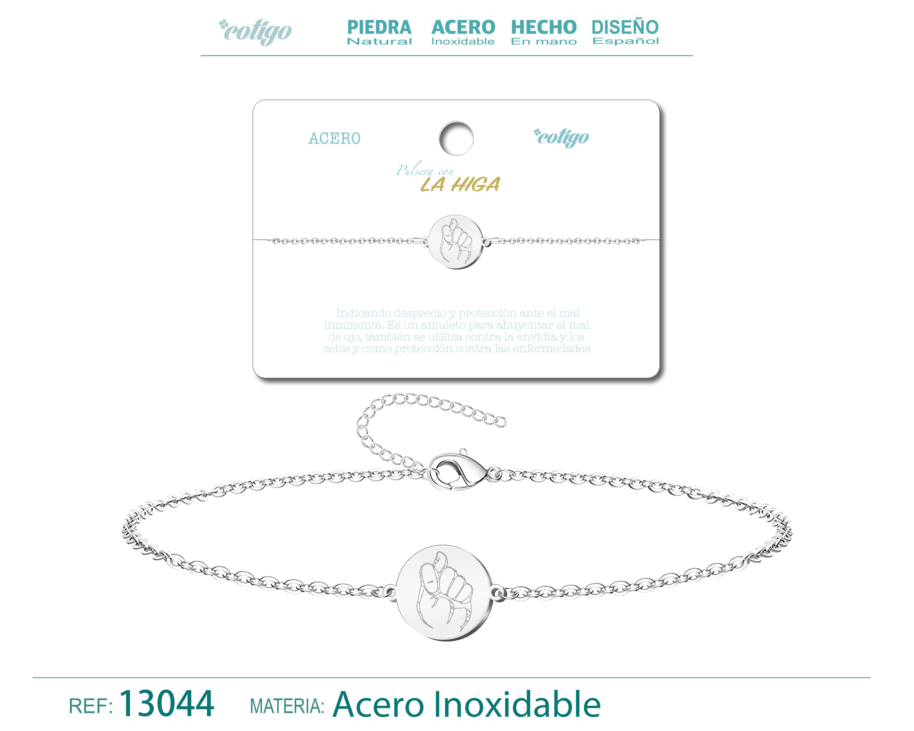 Pulsera La Higa Acero Plateado