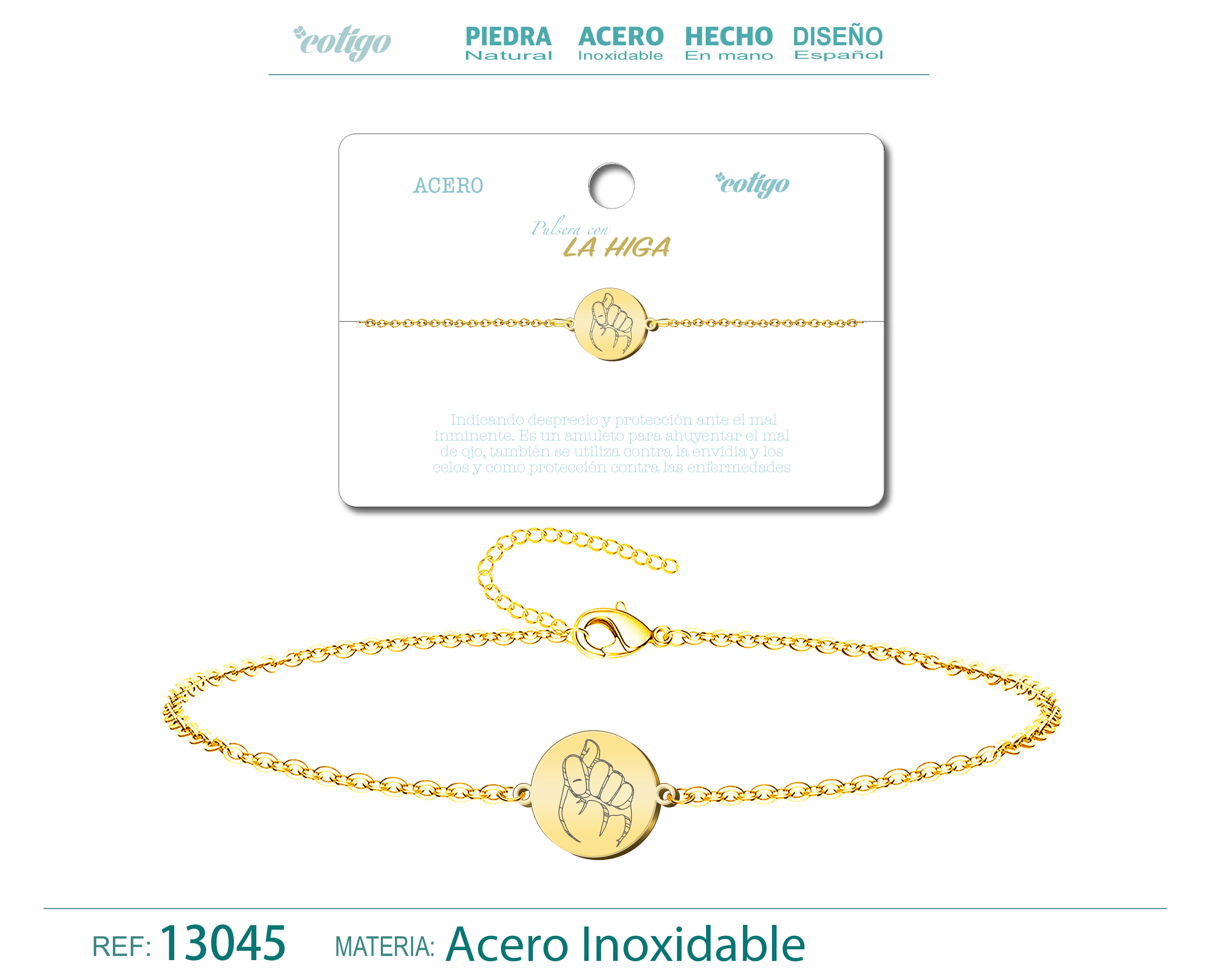 Pulsera La HigaAcero Dorado