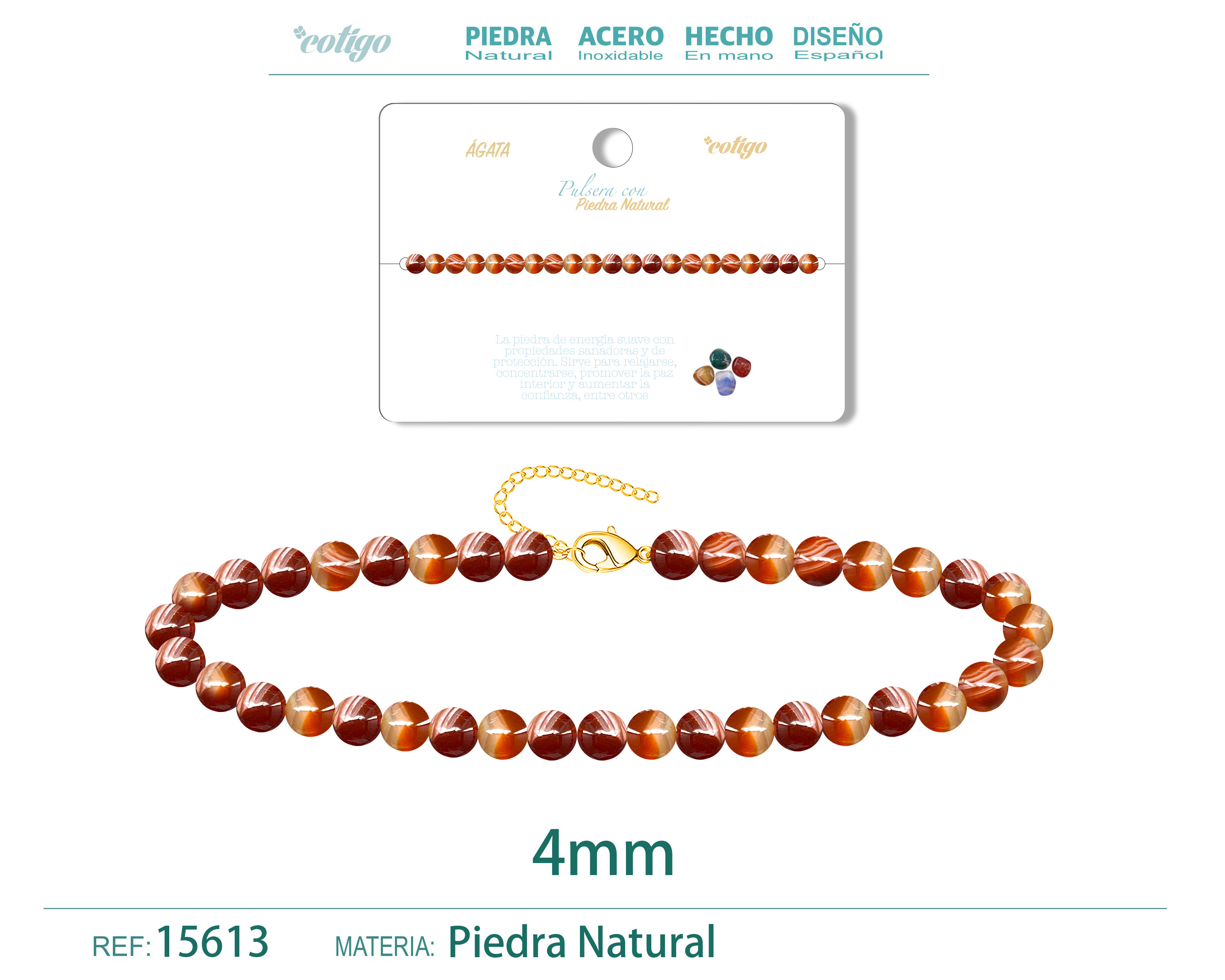 Pulsera Agata 4mm
