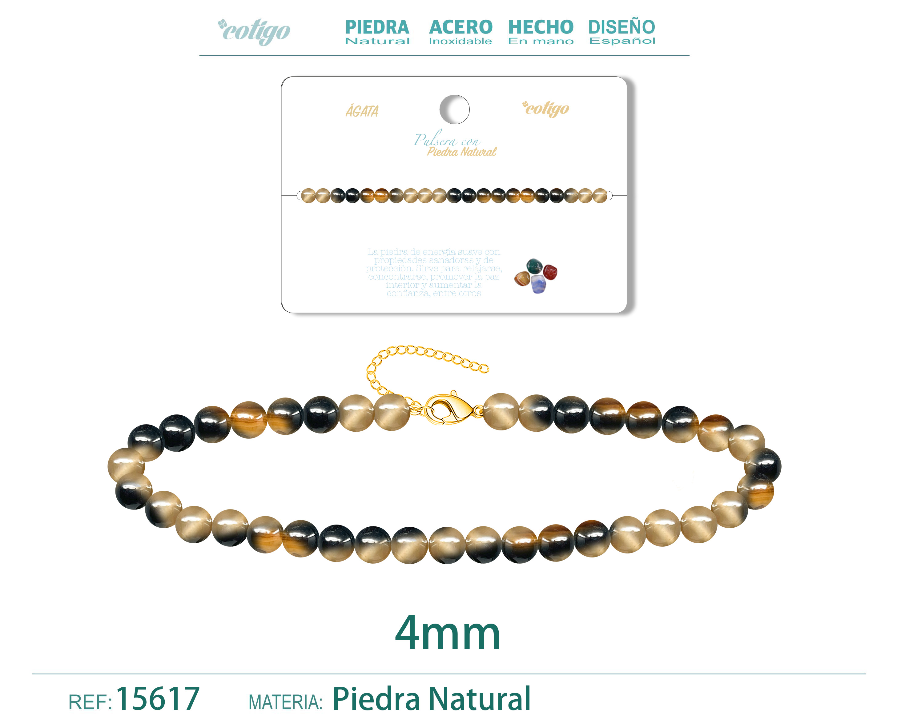 Pulsera Agata 4mm