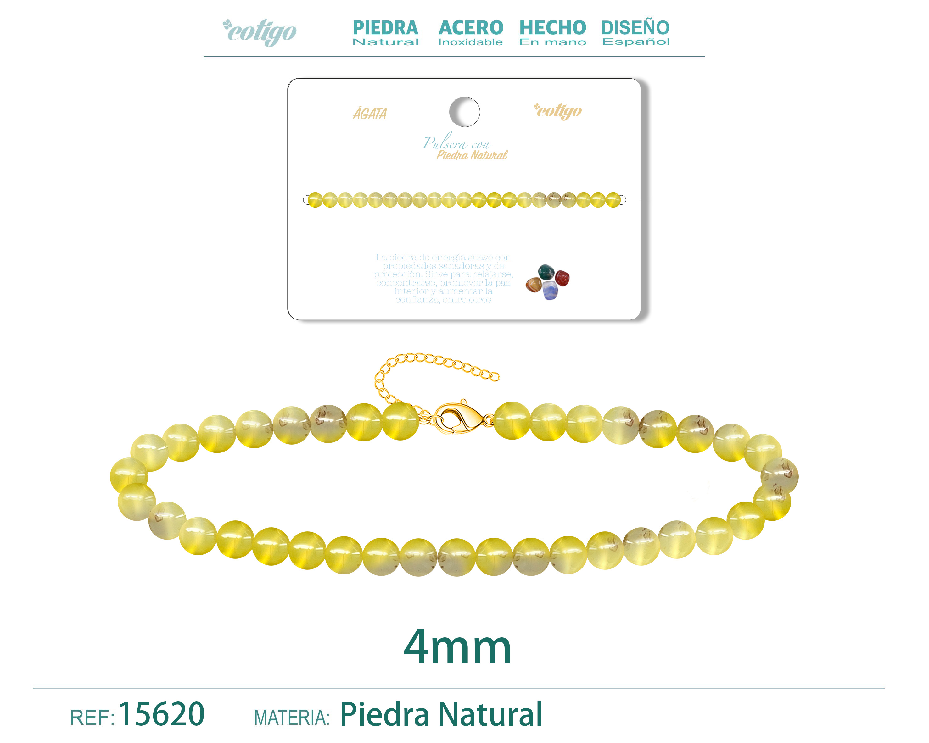 Pulsera Agata 4mm