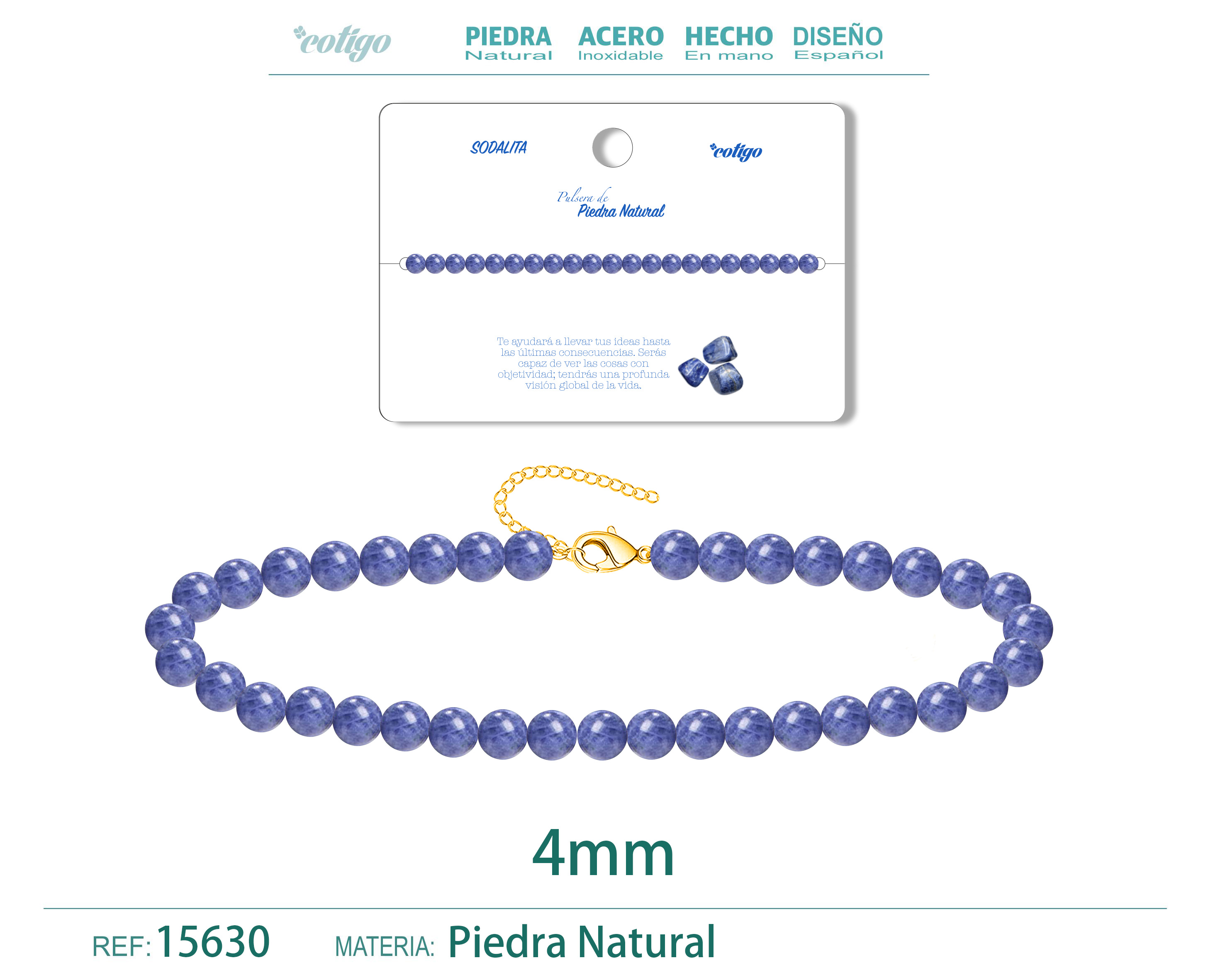 Pulsera Sodalita 4mm