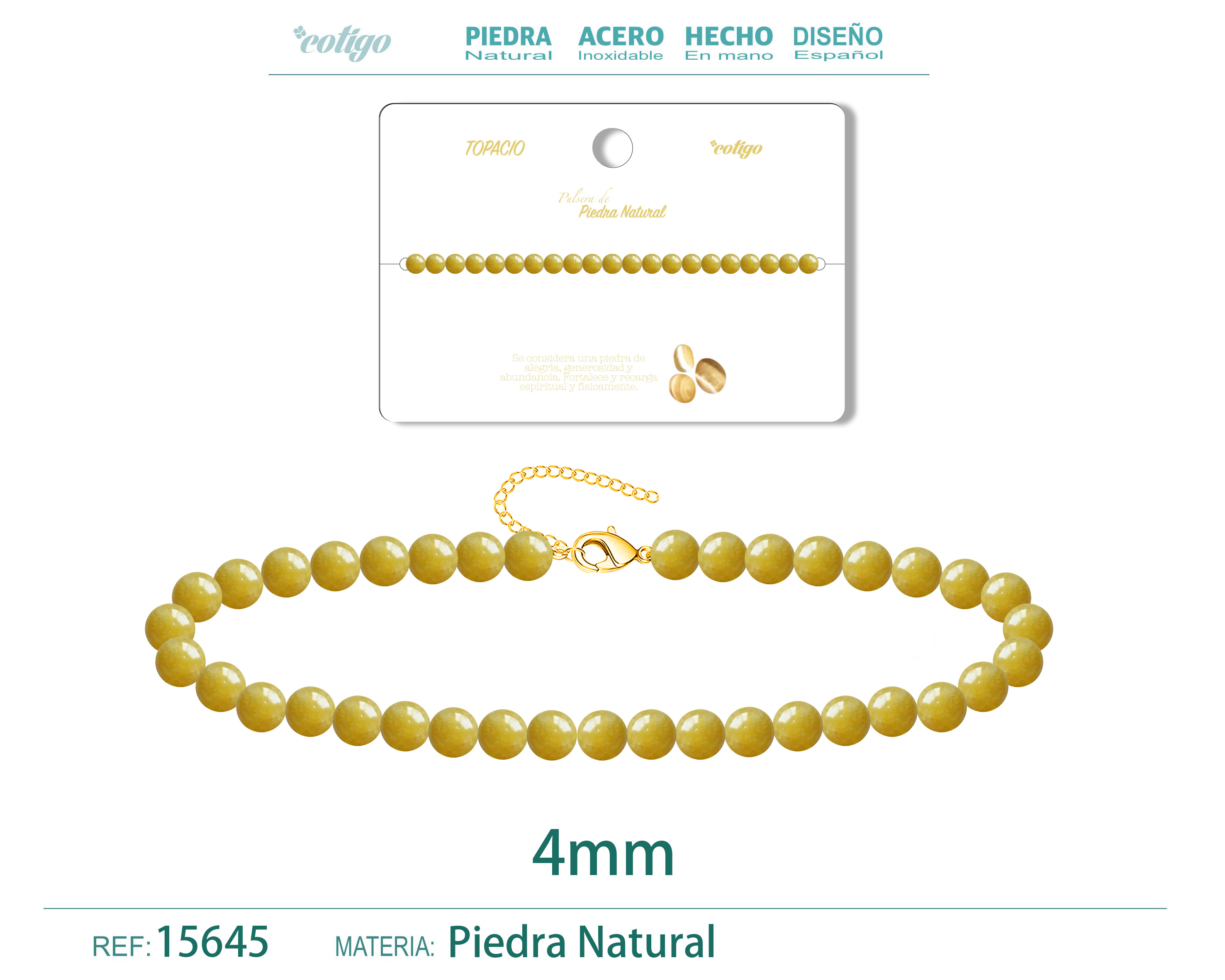 Pulsera Topacio 4mm