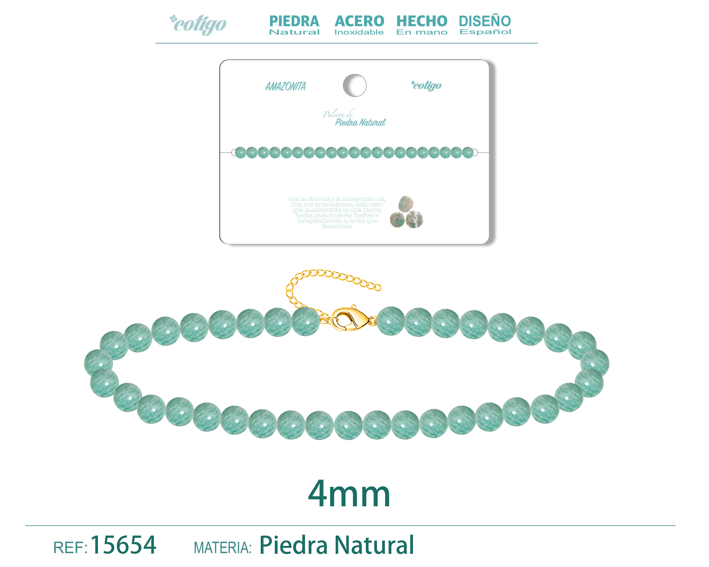 Pulsera Amazonita 4mm