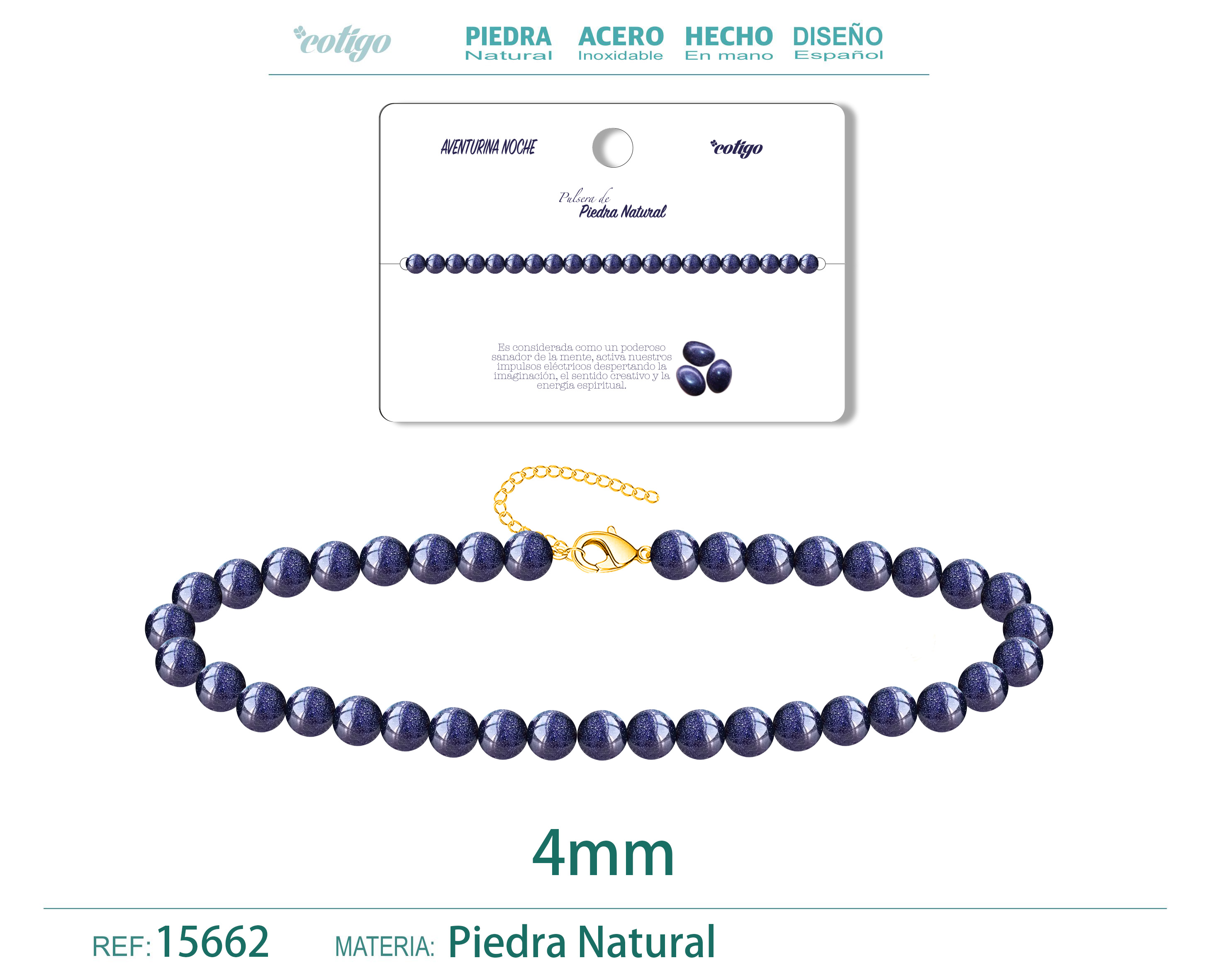 Pulsera Aventurina Noche 4mm