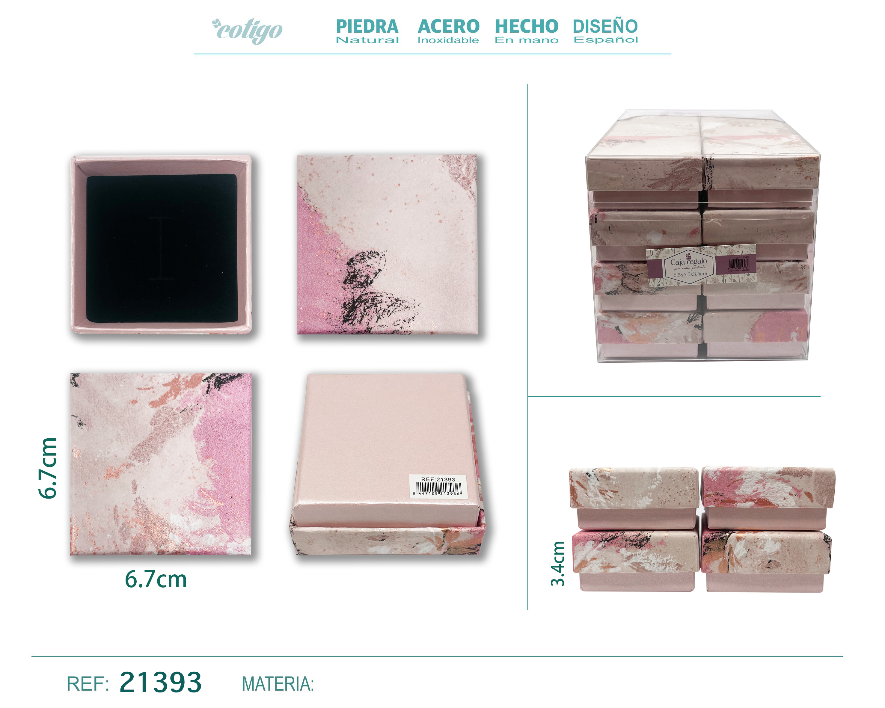 Caja de regalo para Joyas 6.7x6.7x3.4cm