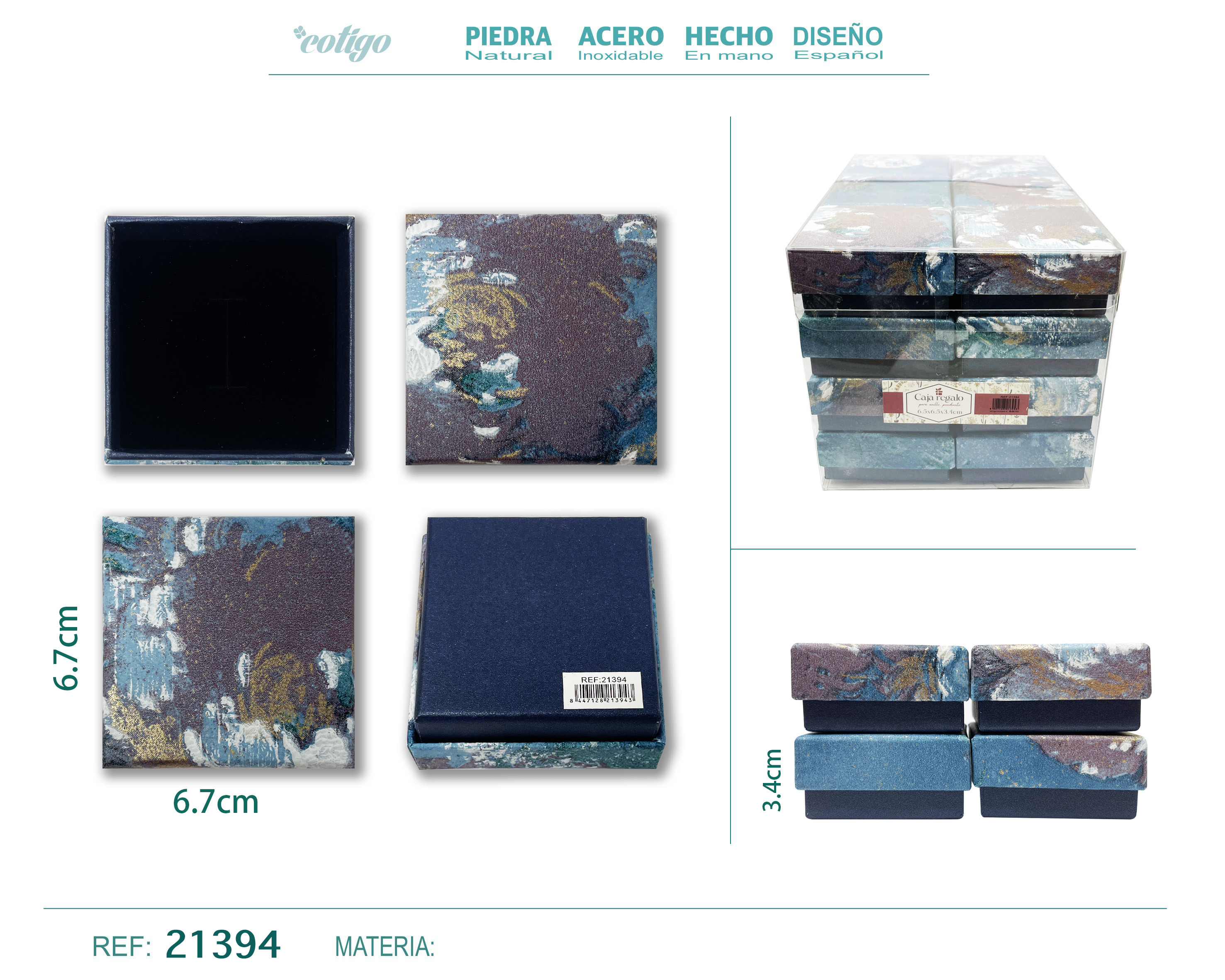 Caja de regalo para Joyas 6.7x6.7x3.4cm