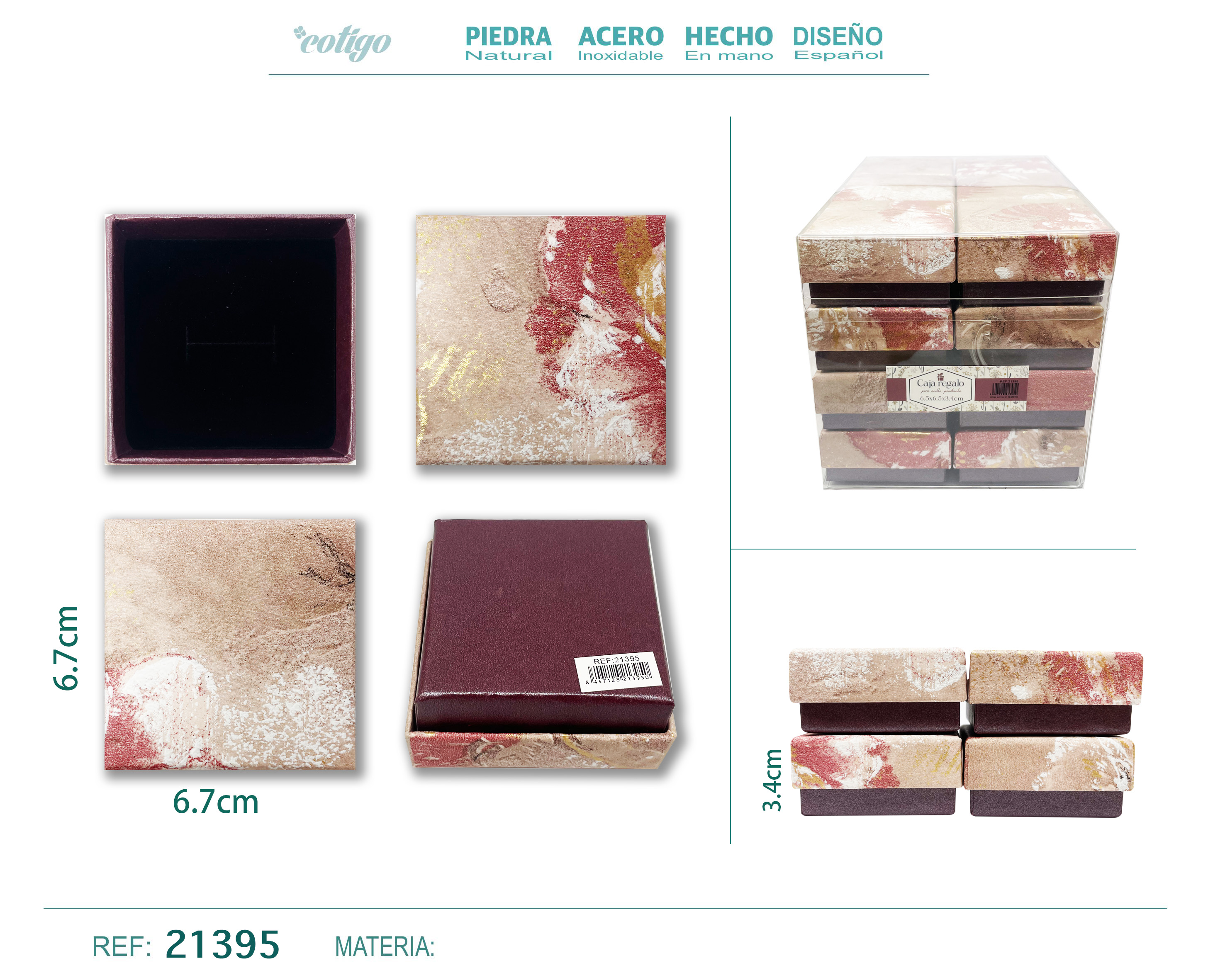 Caja de regalo para Joyas 6.7x6.7x3.4cm