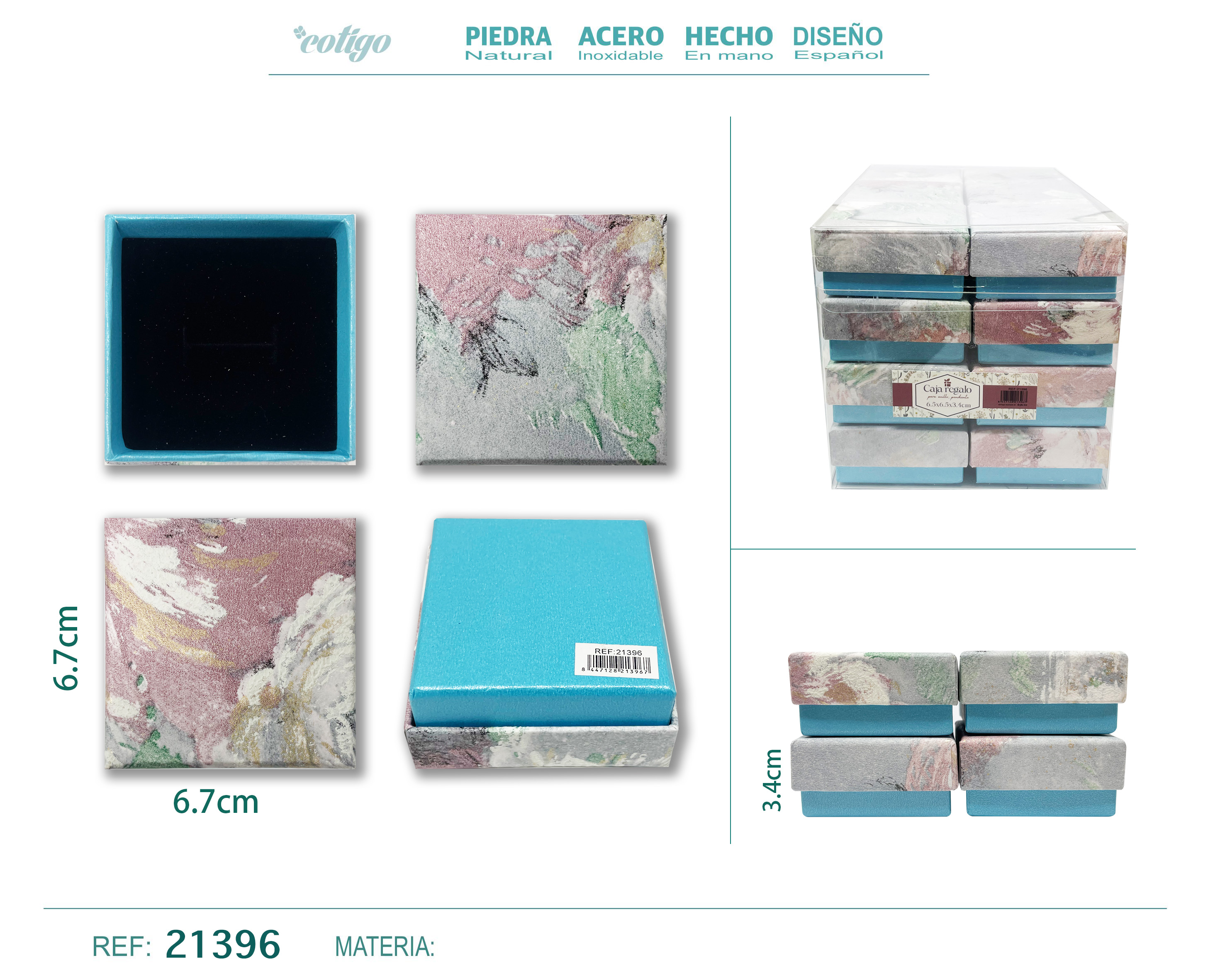 Caja de regalo para Joyas 6.7x6.7x3.4cm