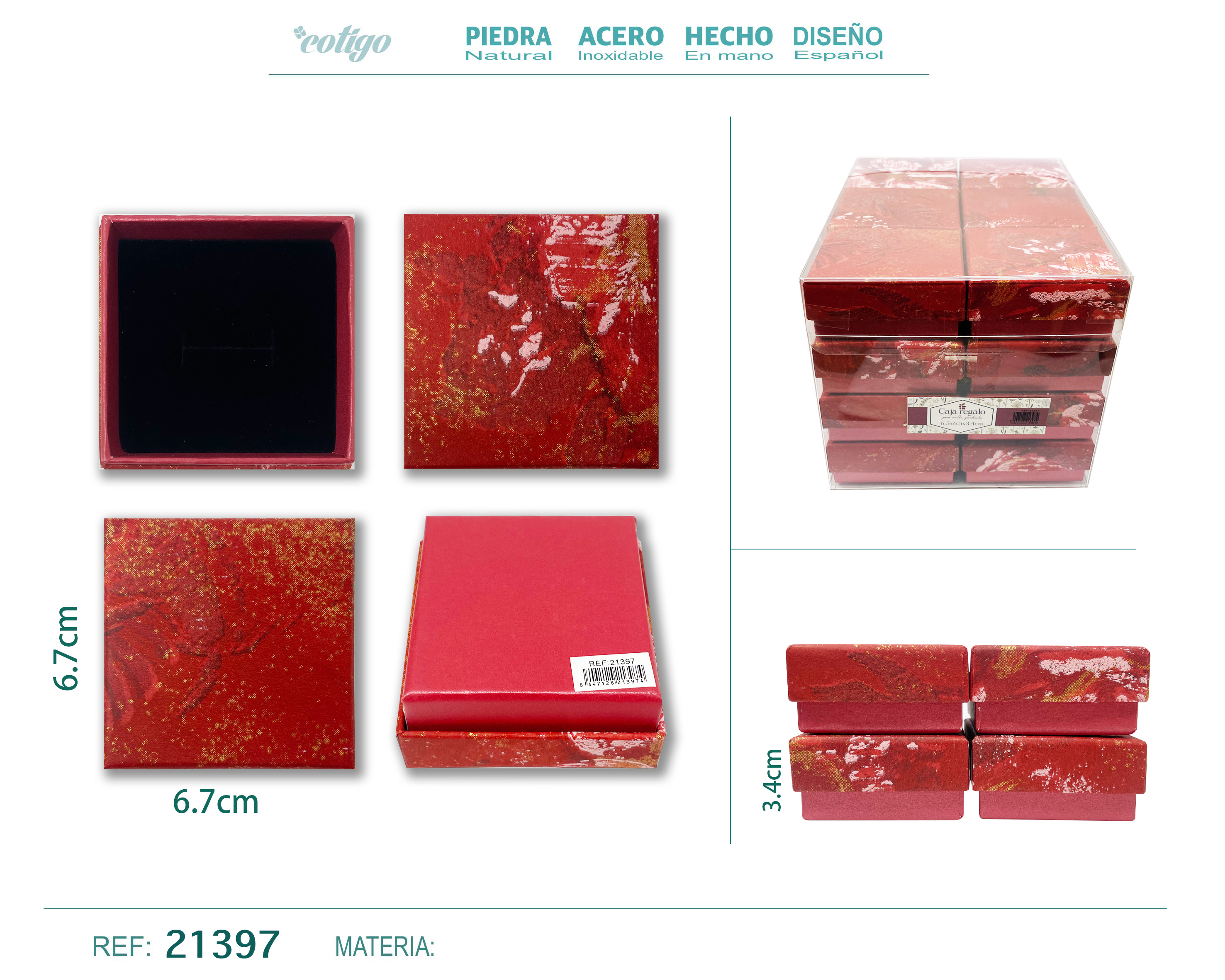 Caja de regalo para Joyas 6.7x6.7x3.4cm