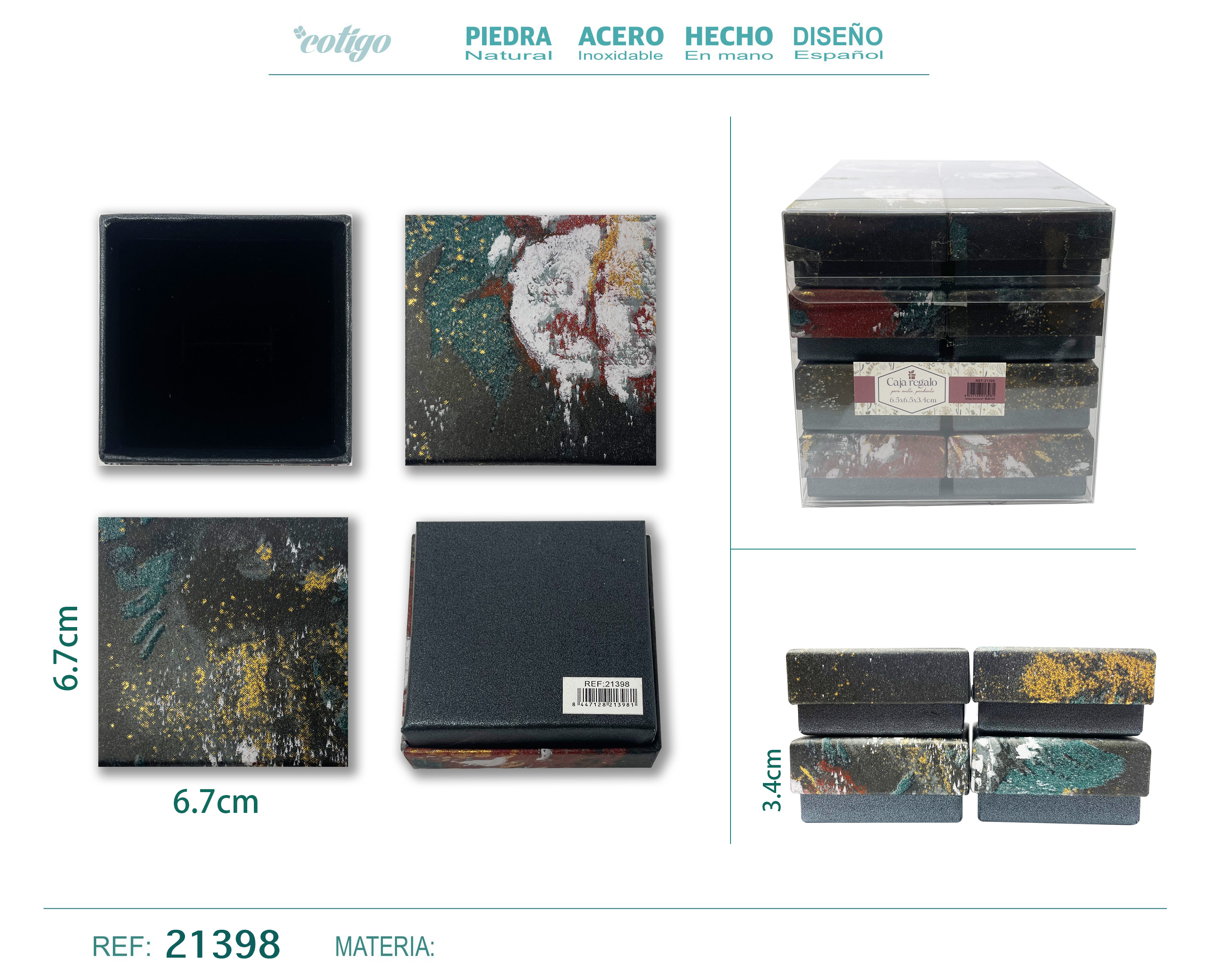 Caja de regalo para Joyas 6.7x6.7x3.4cm