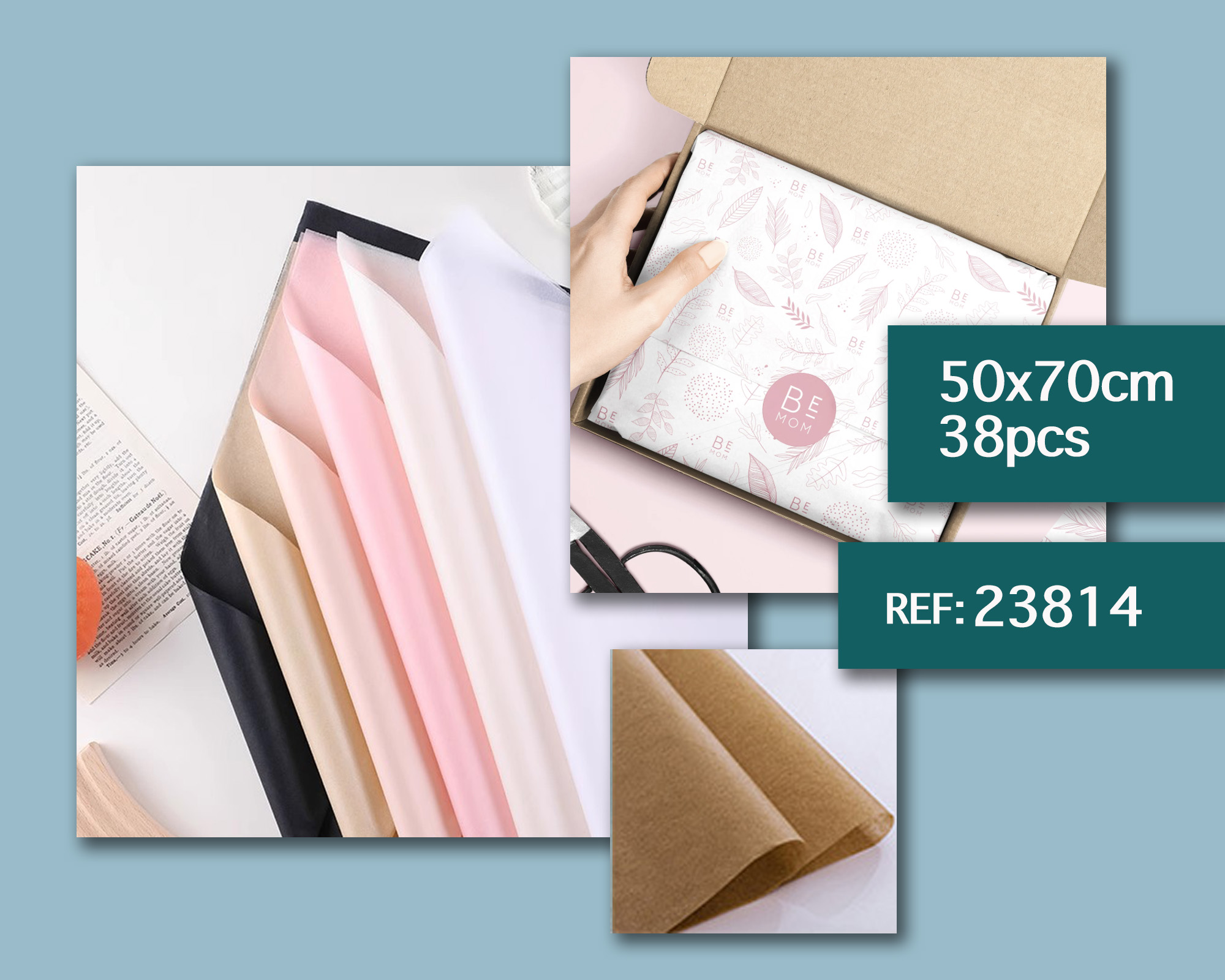 Papel de Seda para Empaquete 50x70cm-38pcs
