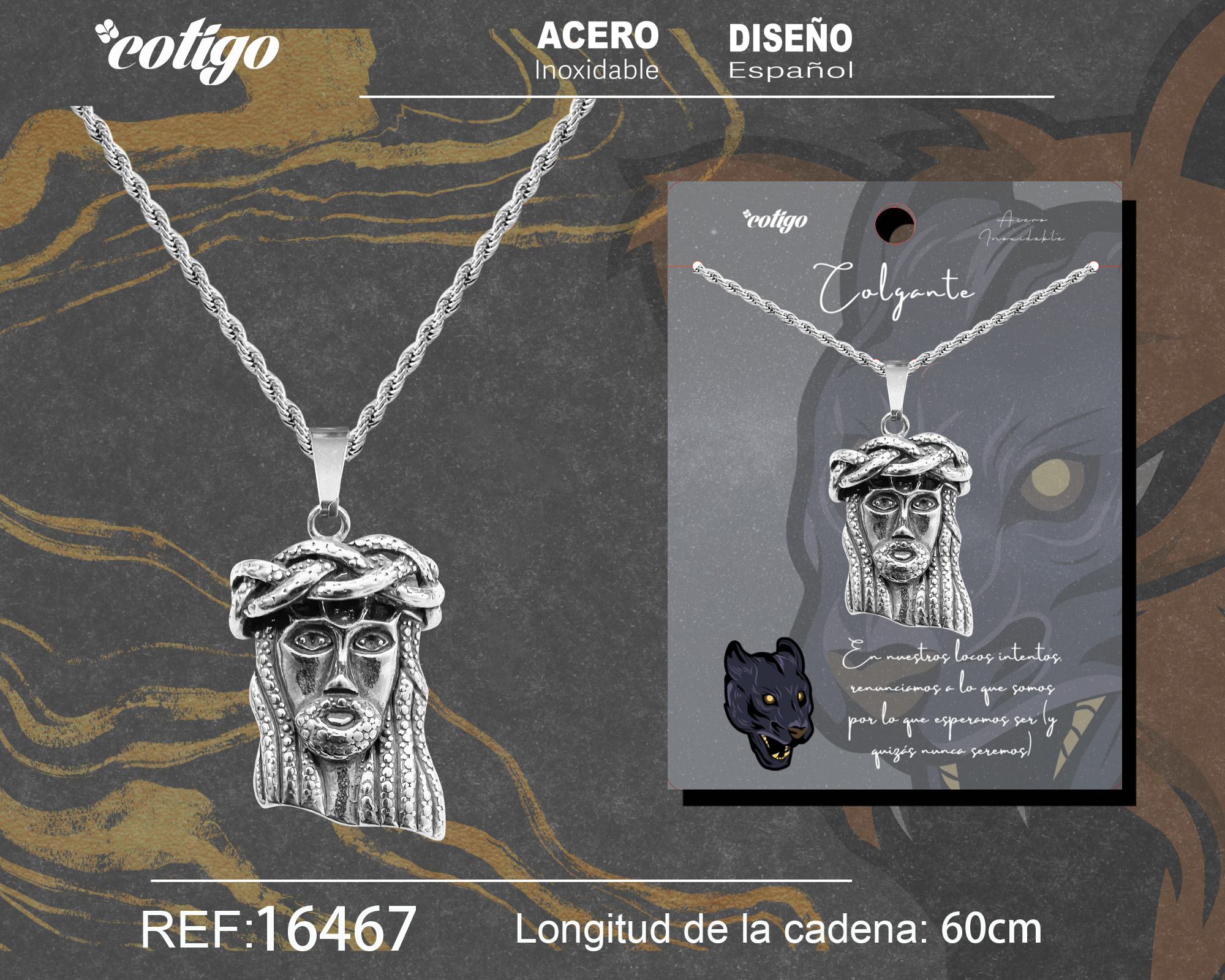 Colgante Hombre Acero color Plateado