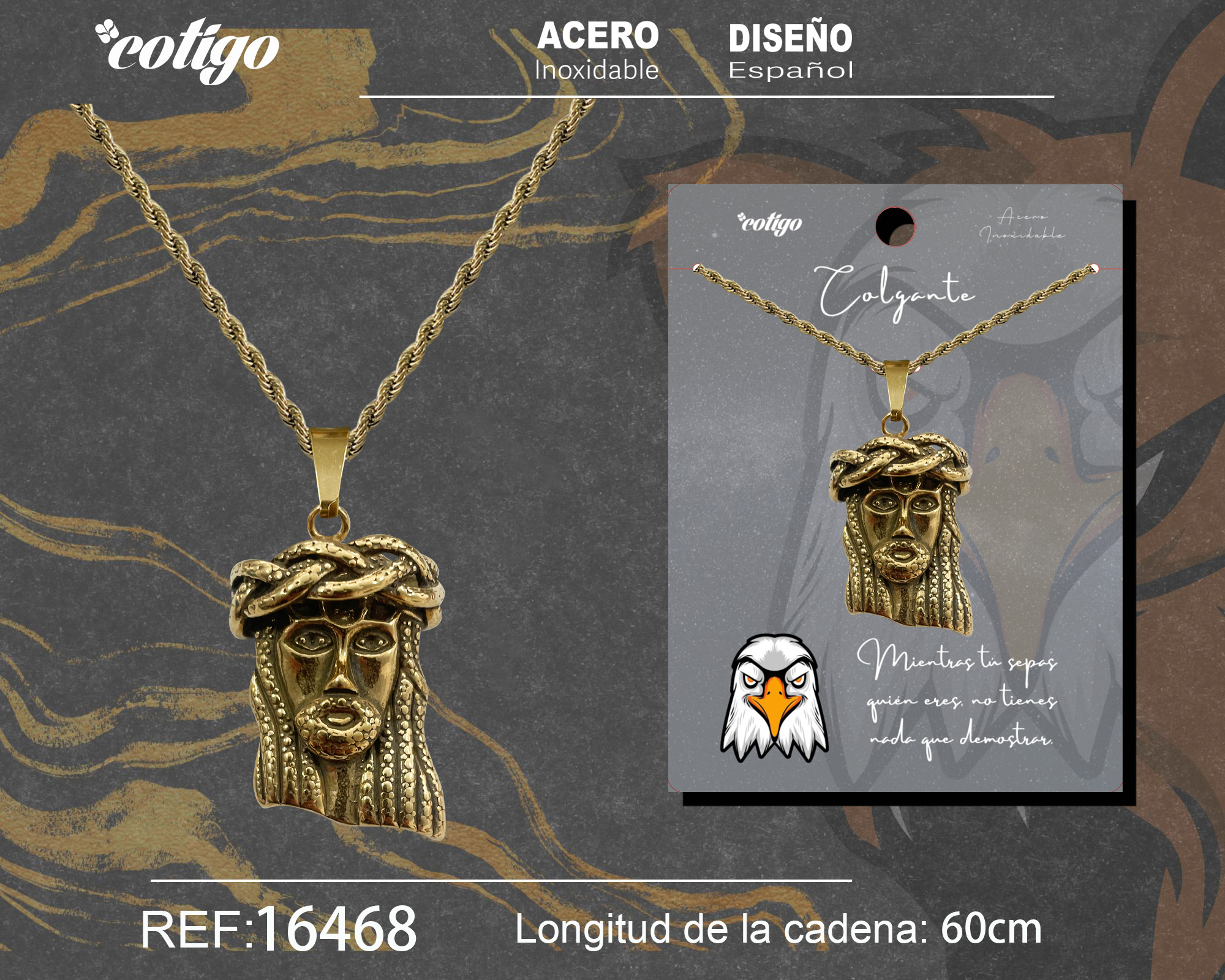Colgante Hombre Acero color Dorado