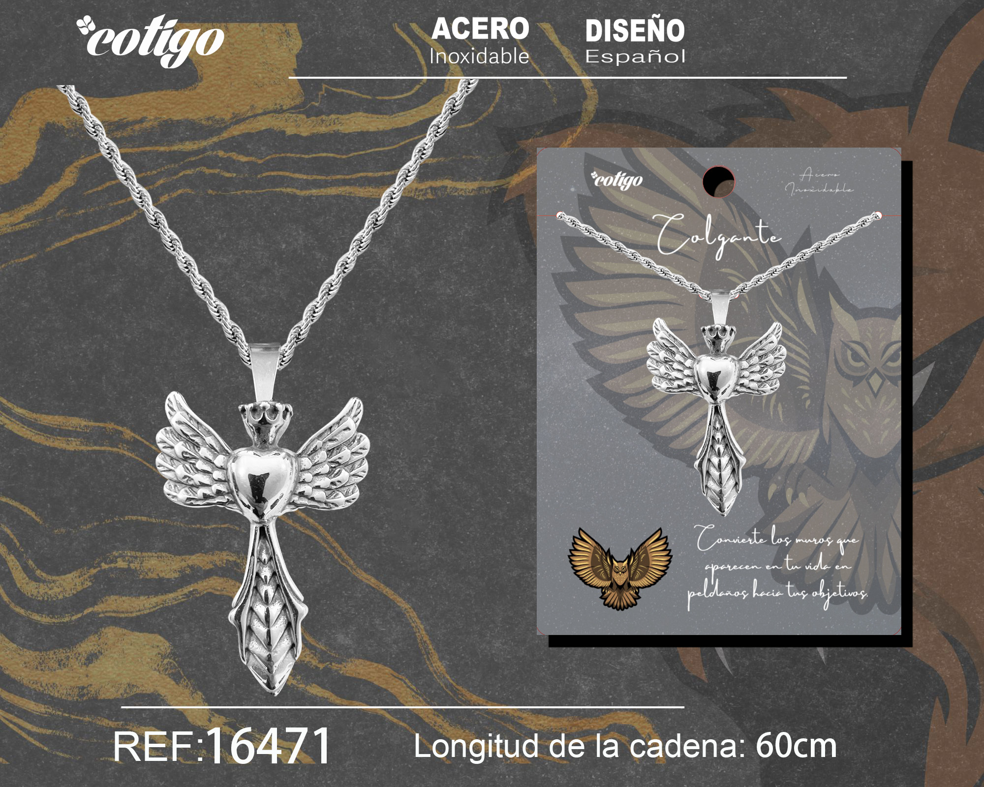 Colgante Hombre Acero color Plateado
