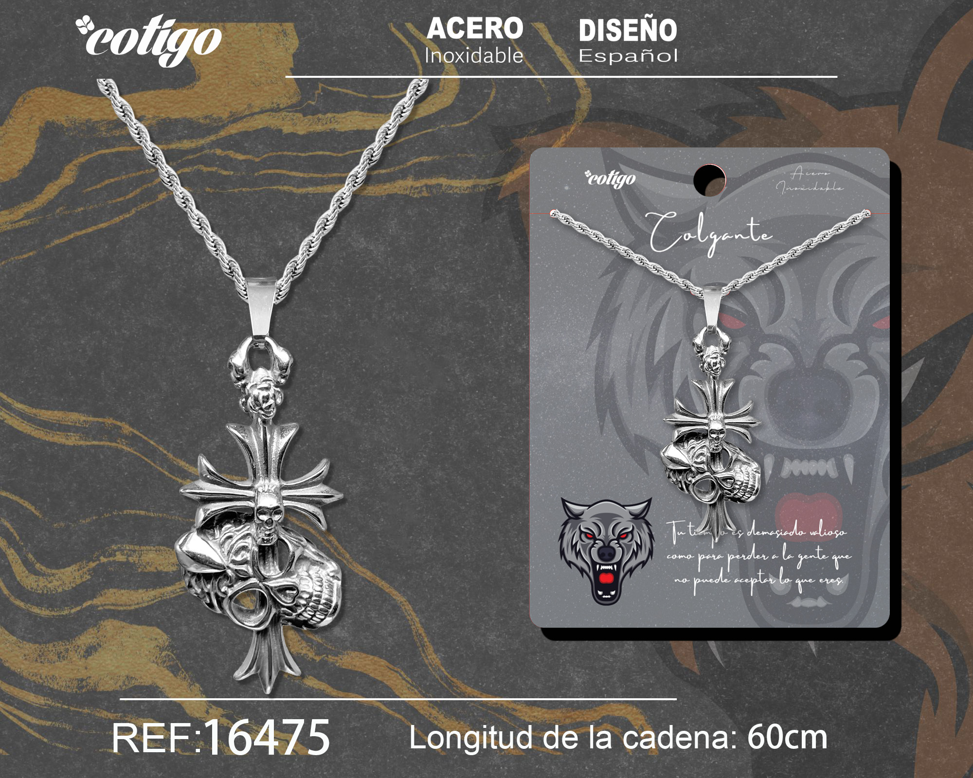 Colgante Hombre Acero color Plateado