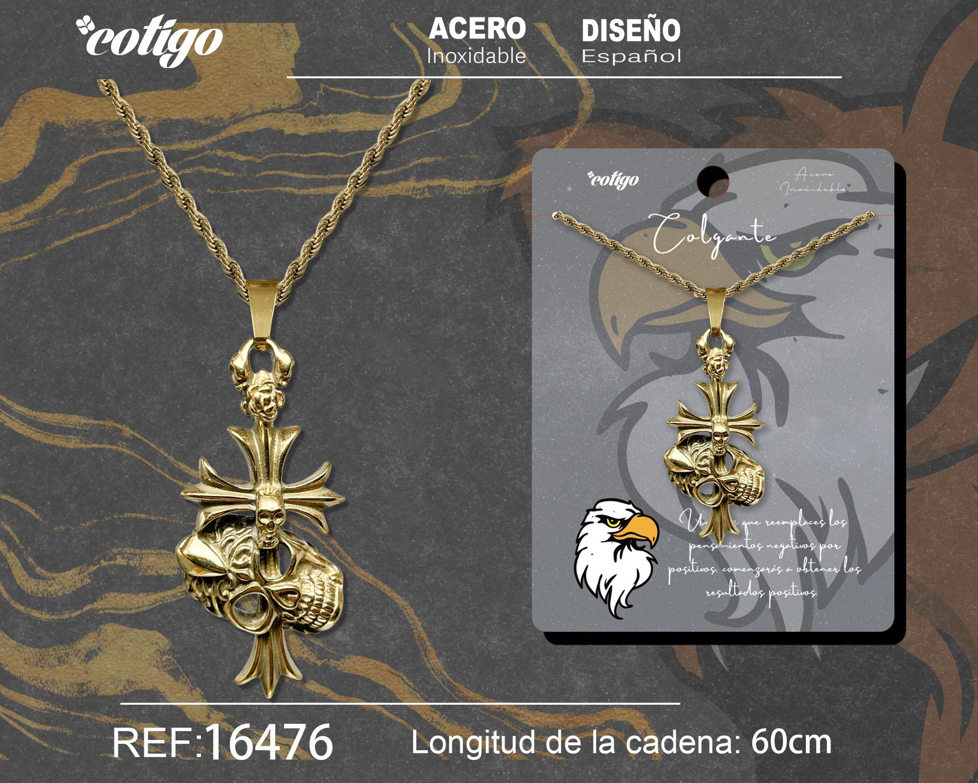Colgante Hombre Acero color Dorado