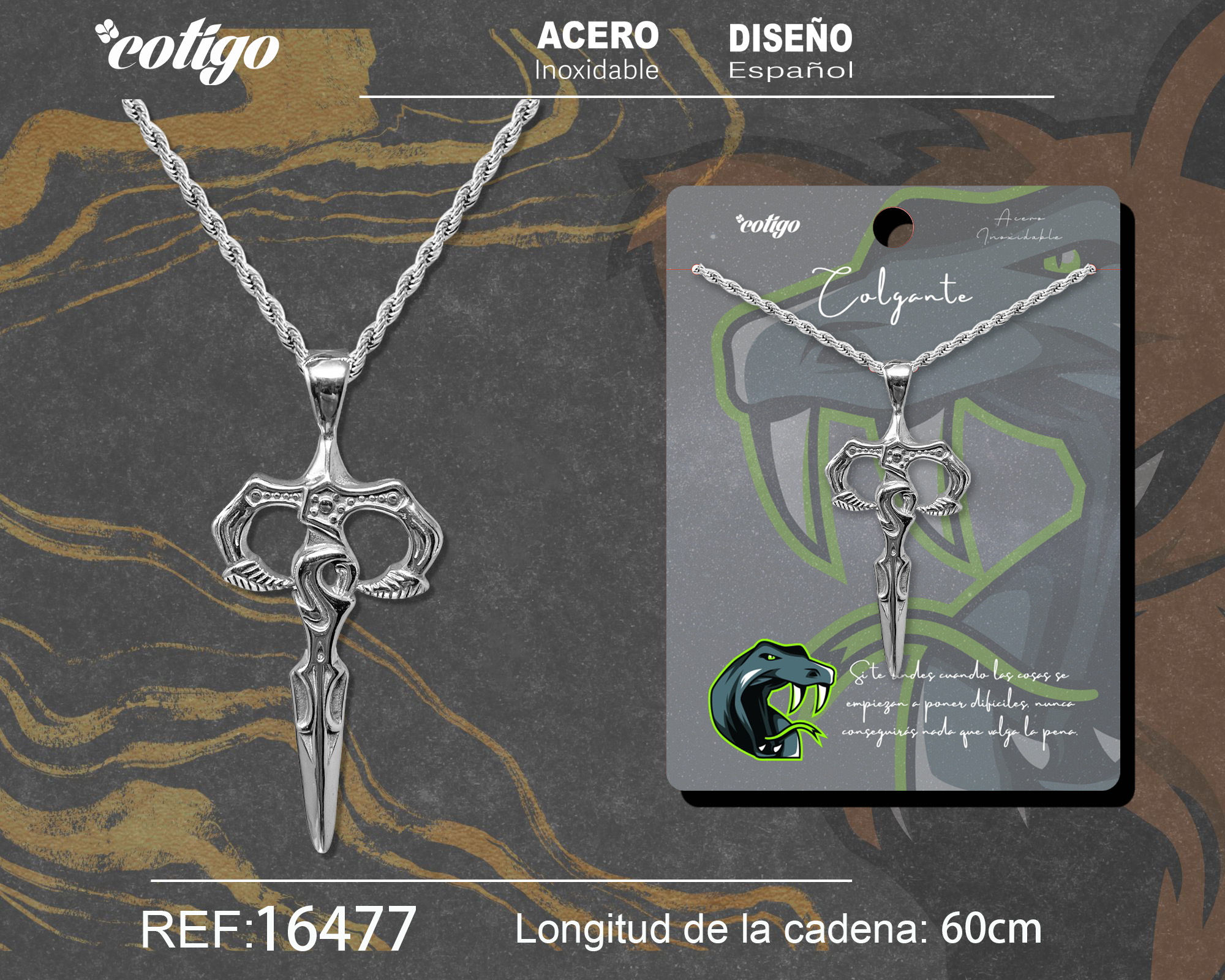 Colgante Hombre Acero color Plateado