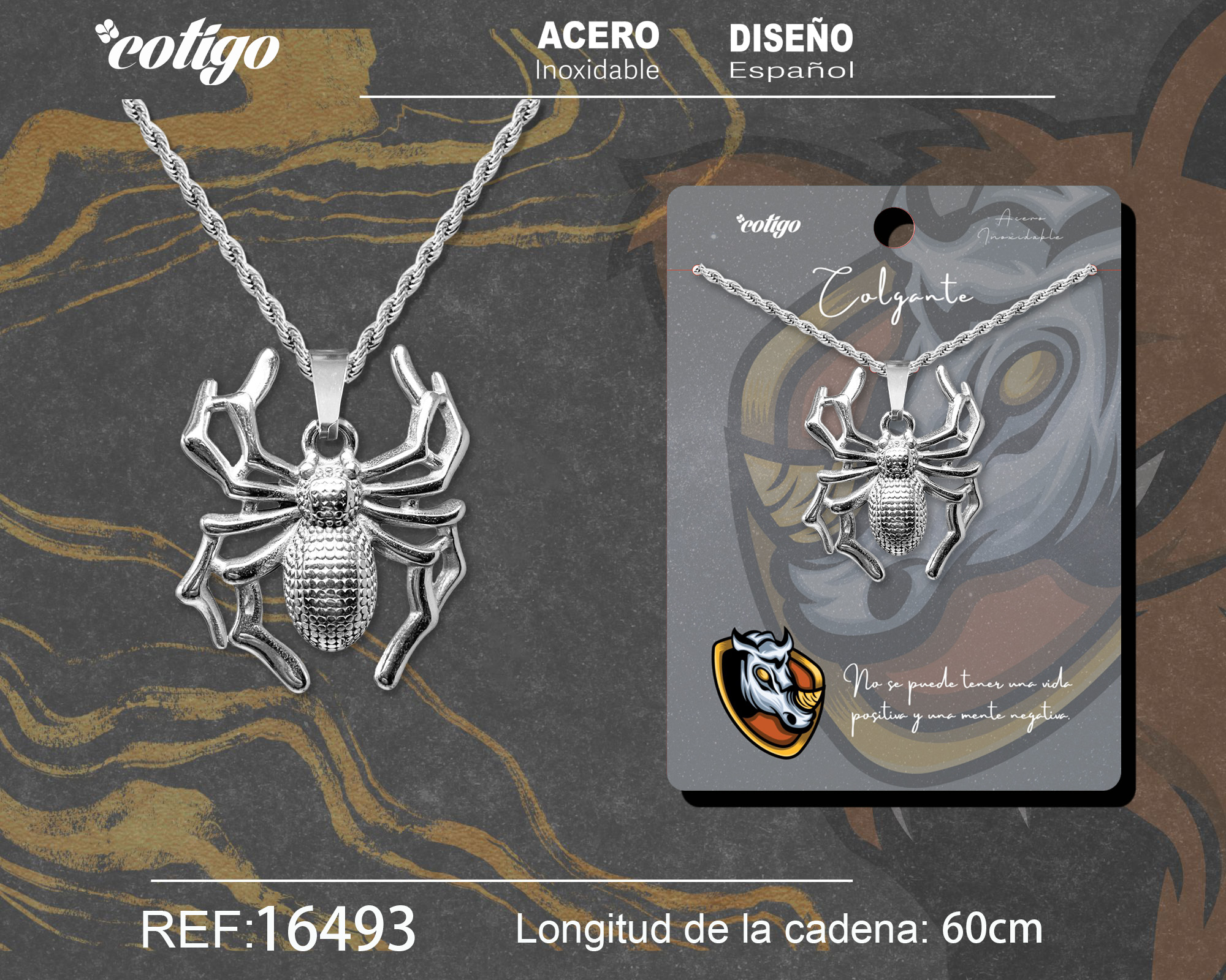 Colgante Hombre Acero color Plateado