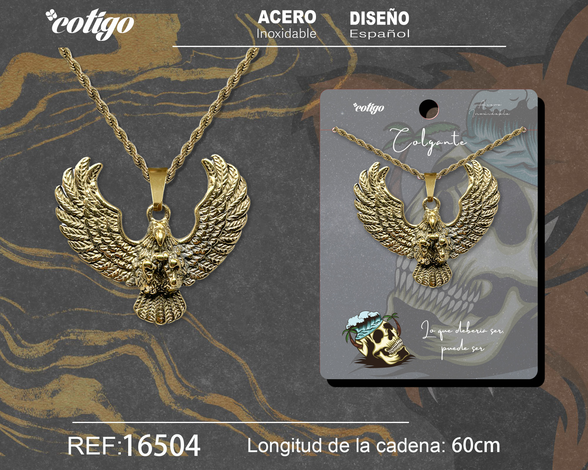 Colgante Hombre Acero color Dorado