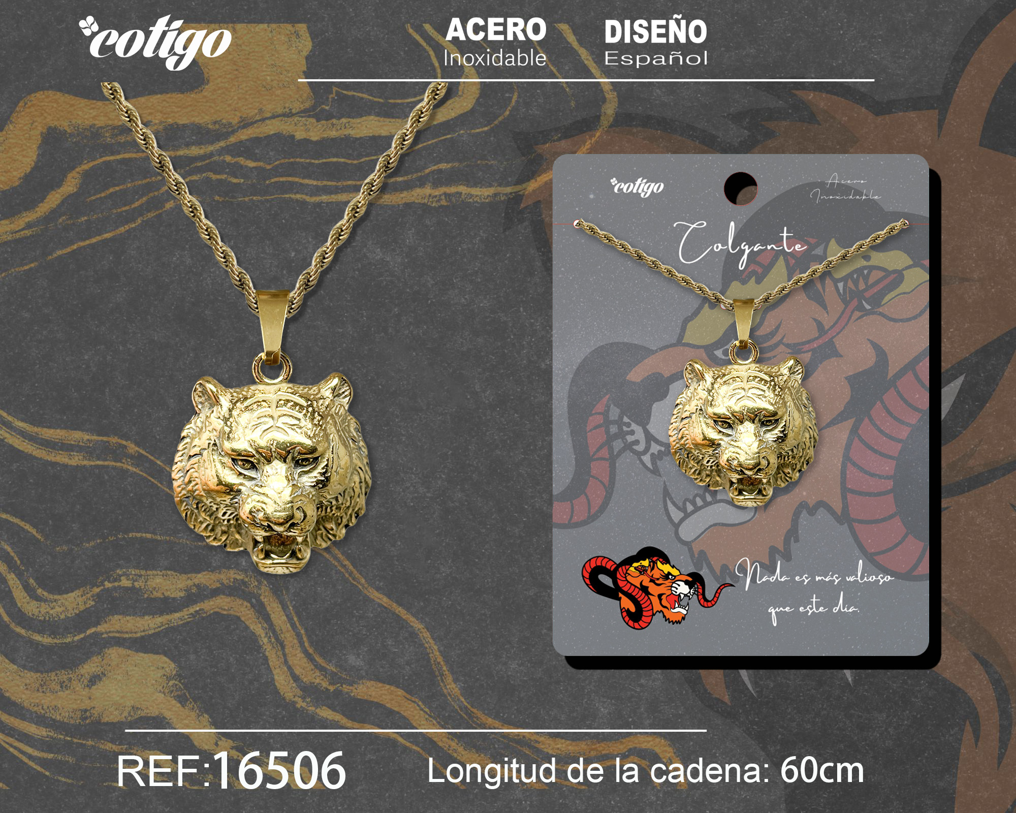 Colgante Hombre Acero color Dorado