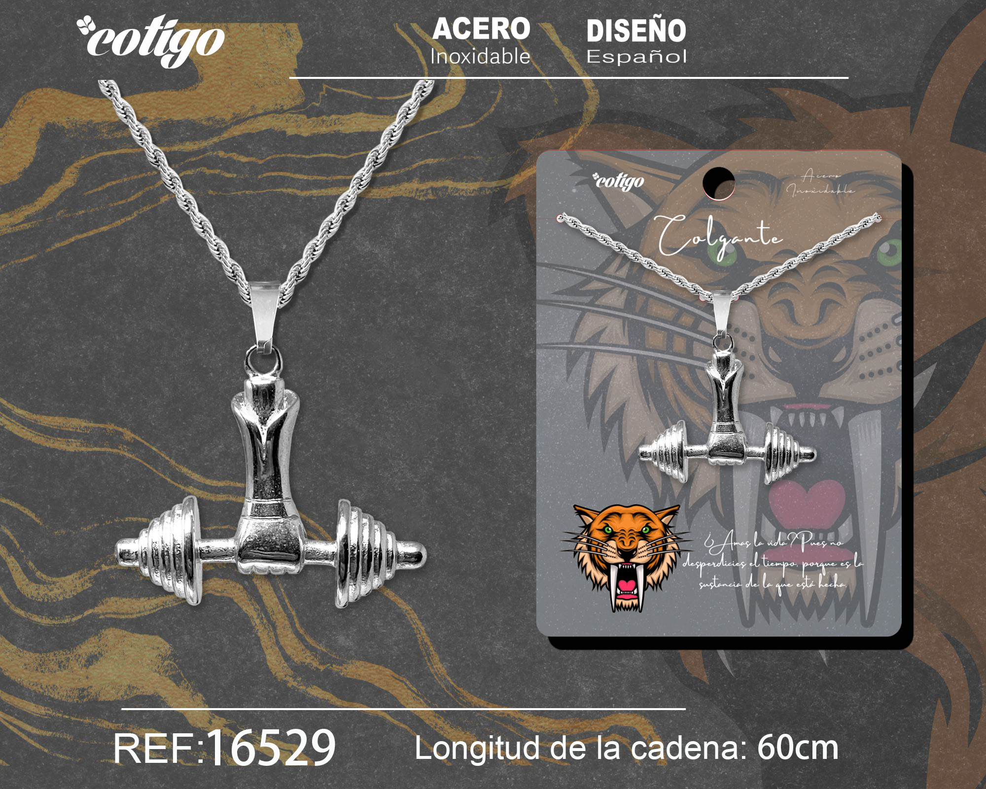 Colgante Hombre Acero color Plateado