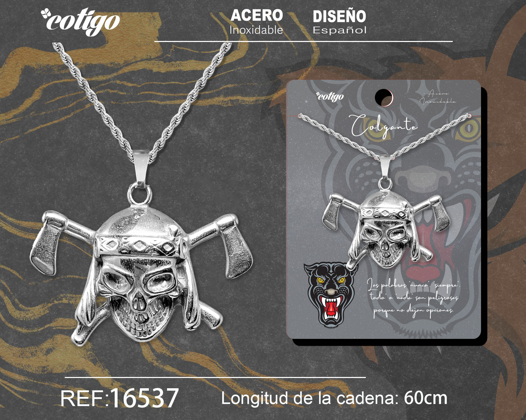 Colgante Hombre Acero color Plateado