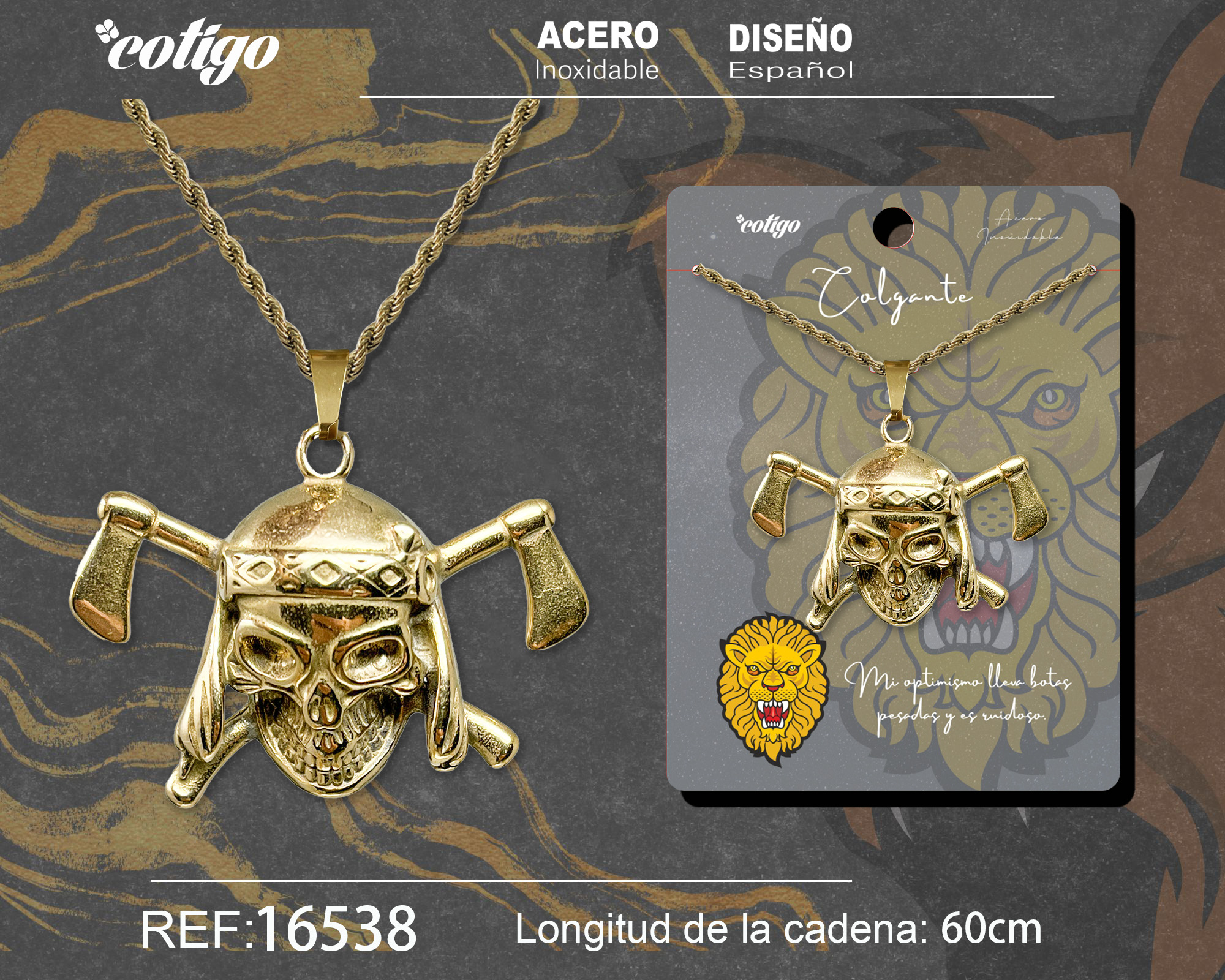 Colgante Hombre Acero color Dorado