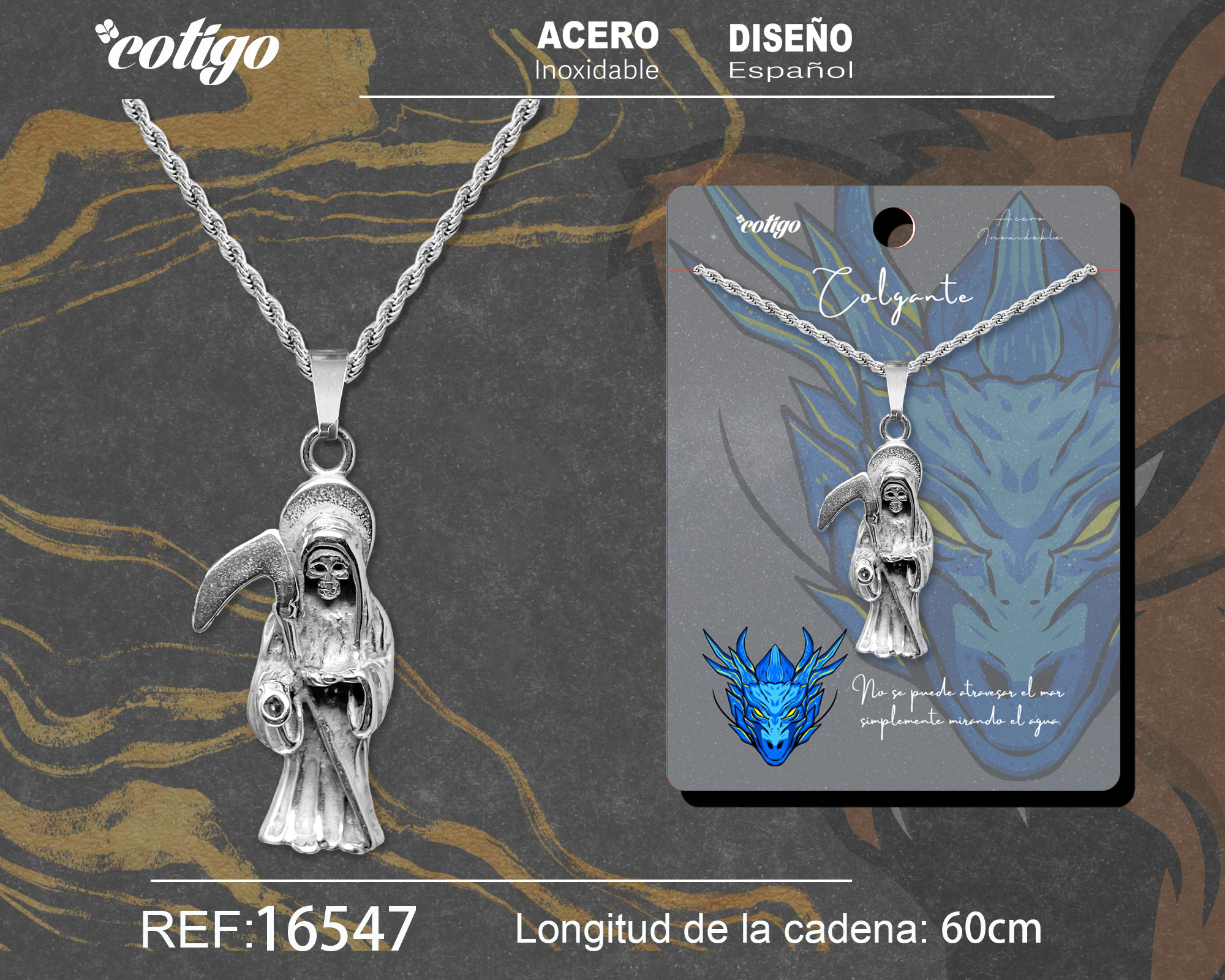 Colgante Hombre Acero color Plateado