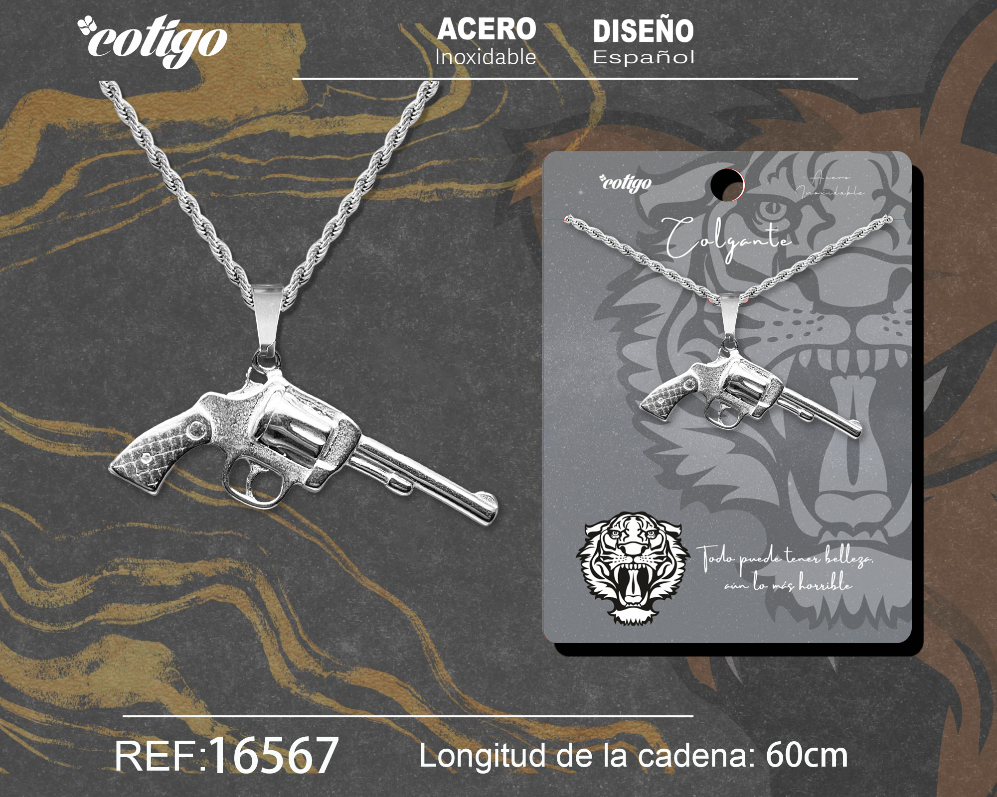 Colgante Hombre Acero color Plateado