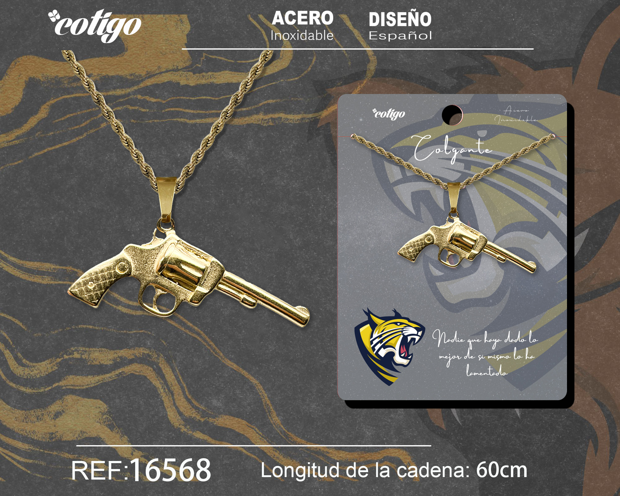 Colgante Hombre Acero color Dorado