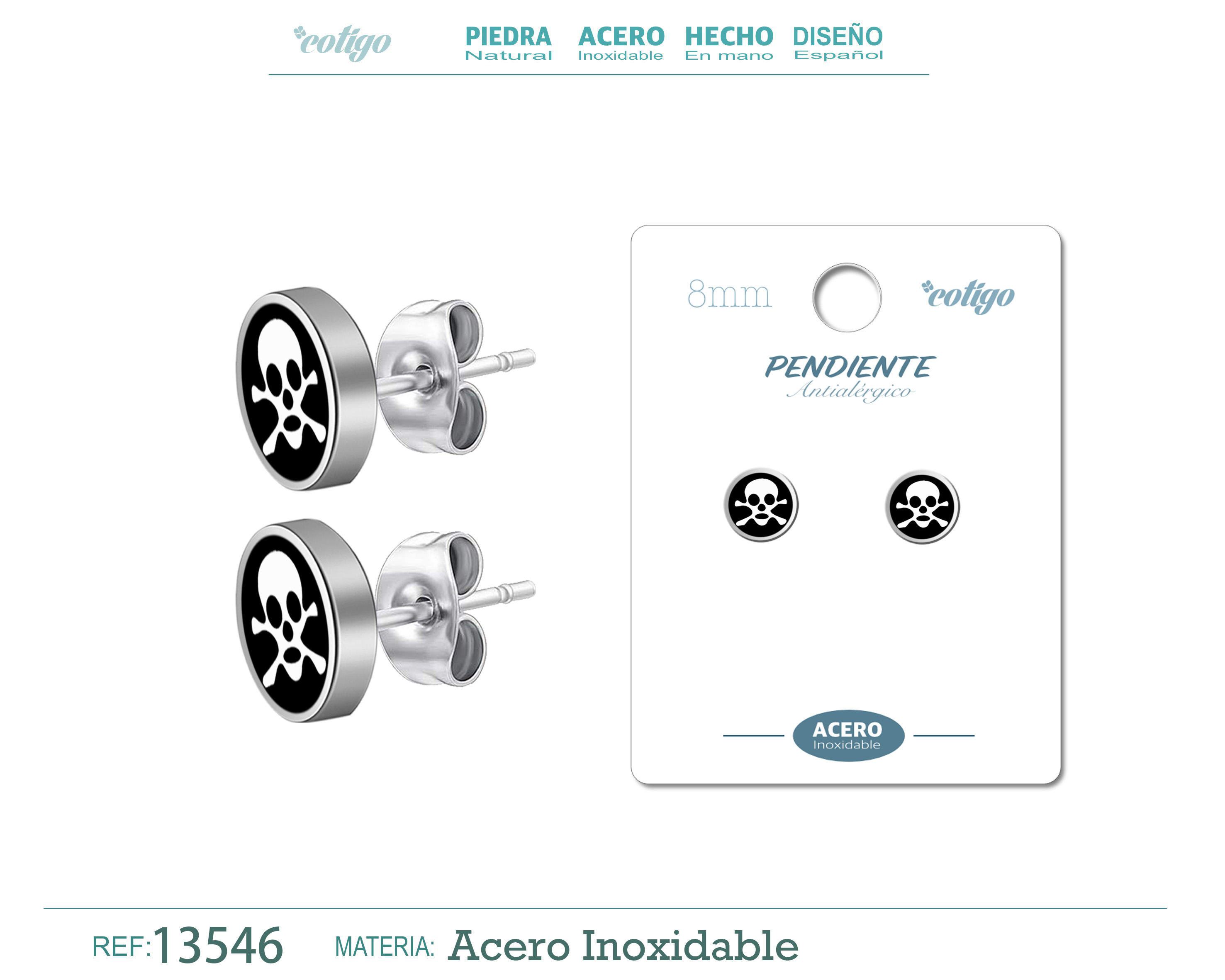 Pendiente Acero color Plateado