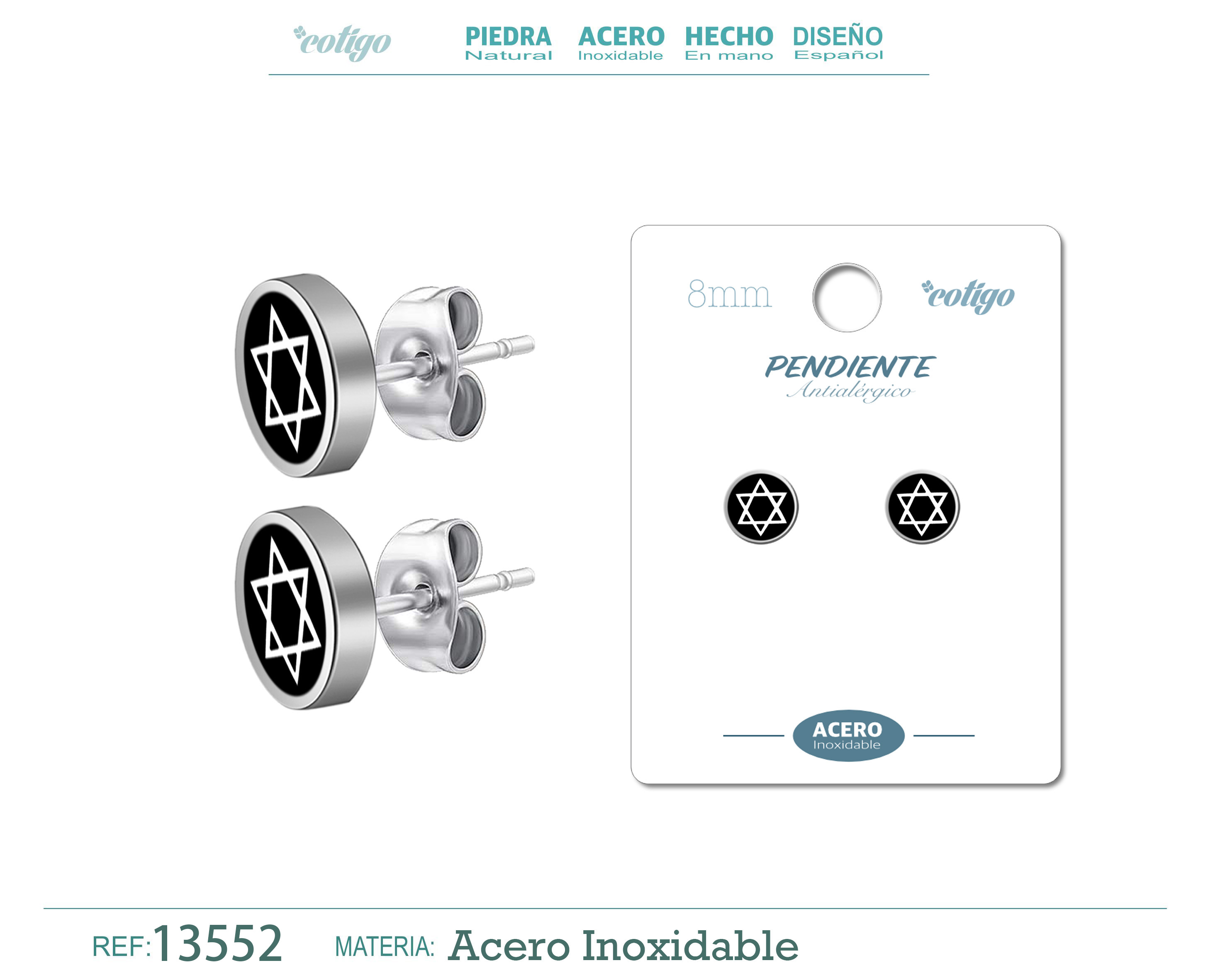 Pendiente Acero color Plateado