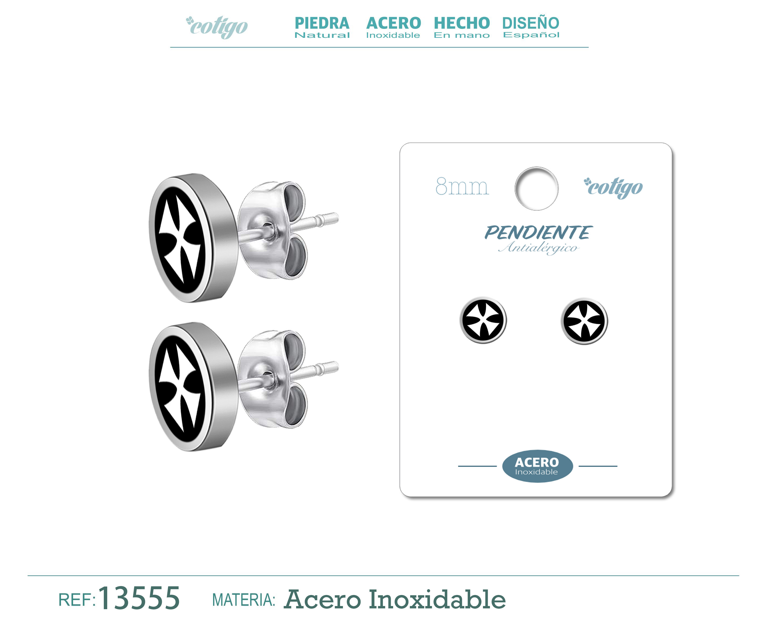 Pendiente Acero color Plateado