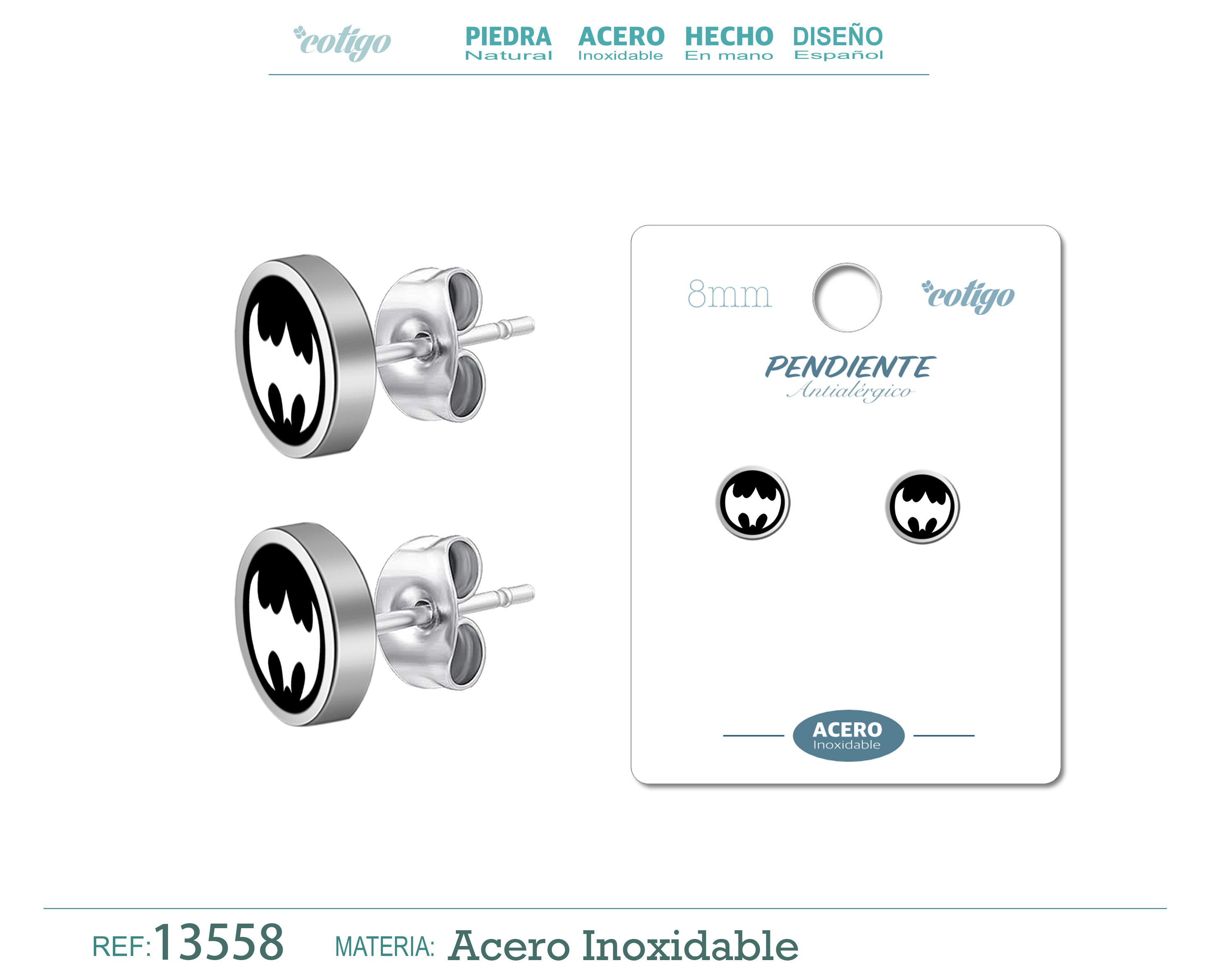 Pendiente Acero color Plateado