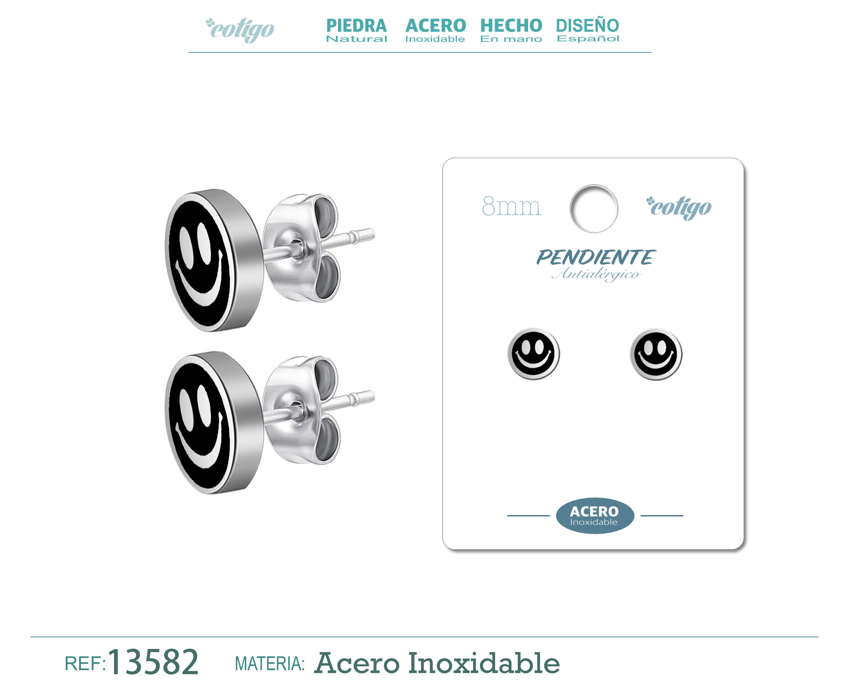 Pendiente Acero color Plateado