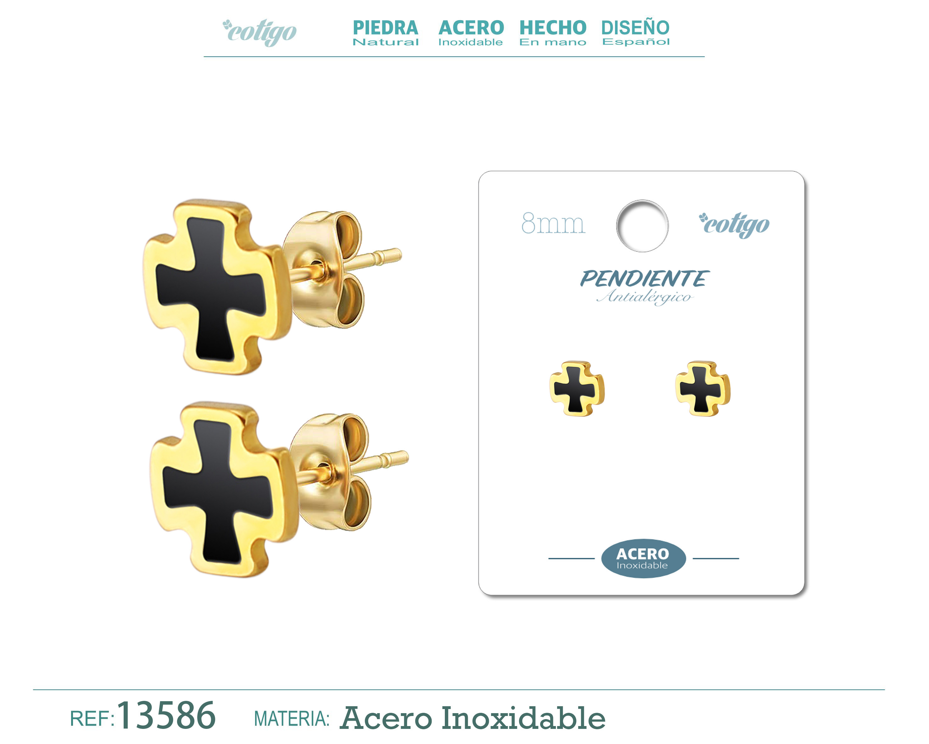Pendiente Acero color Dorado