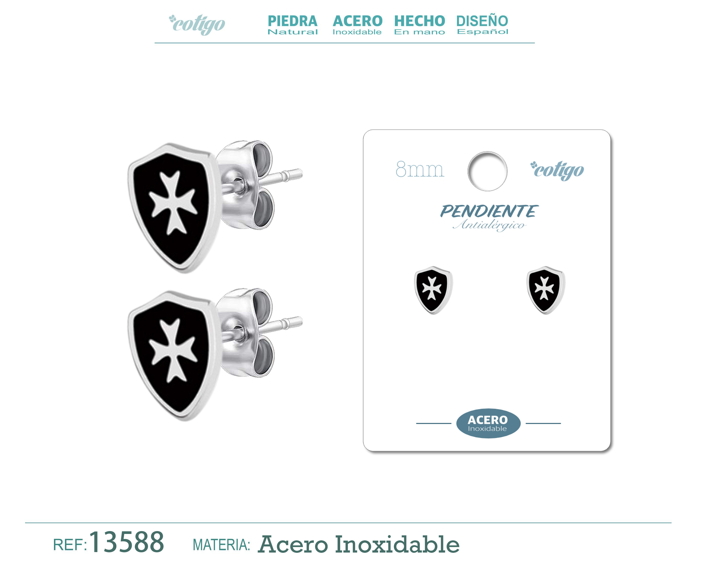 Pendiente Acero color Plateado