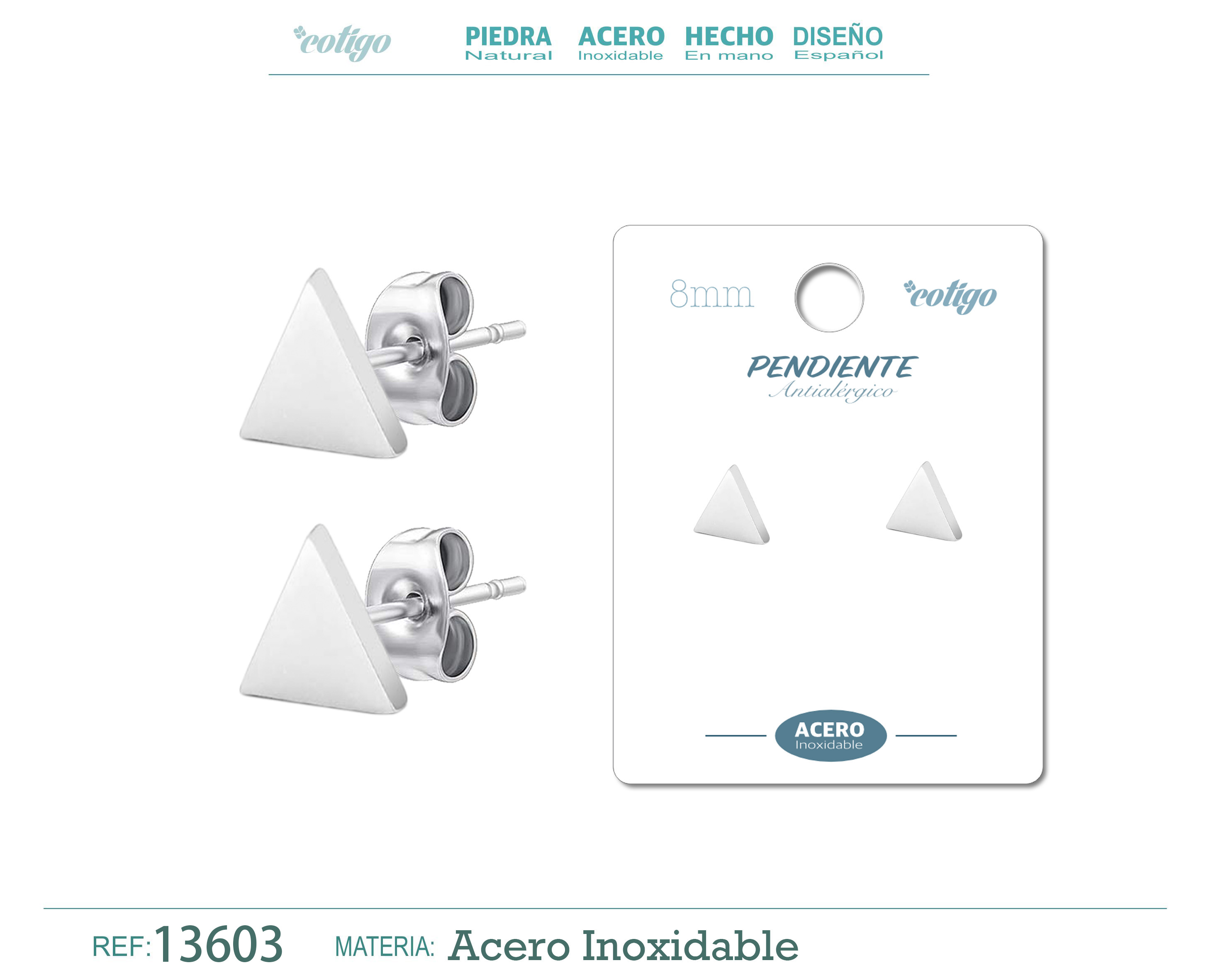 Pendiente Acero color Plateado