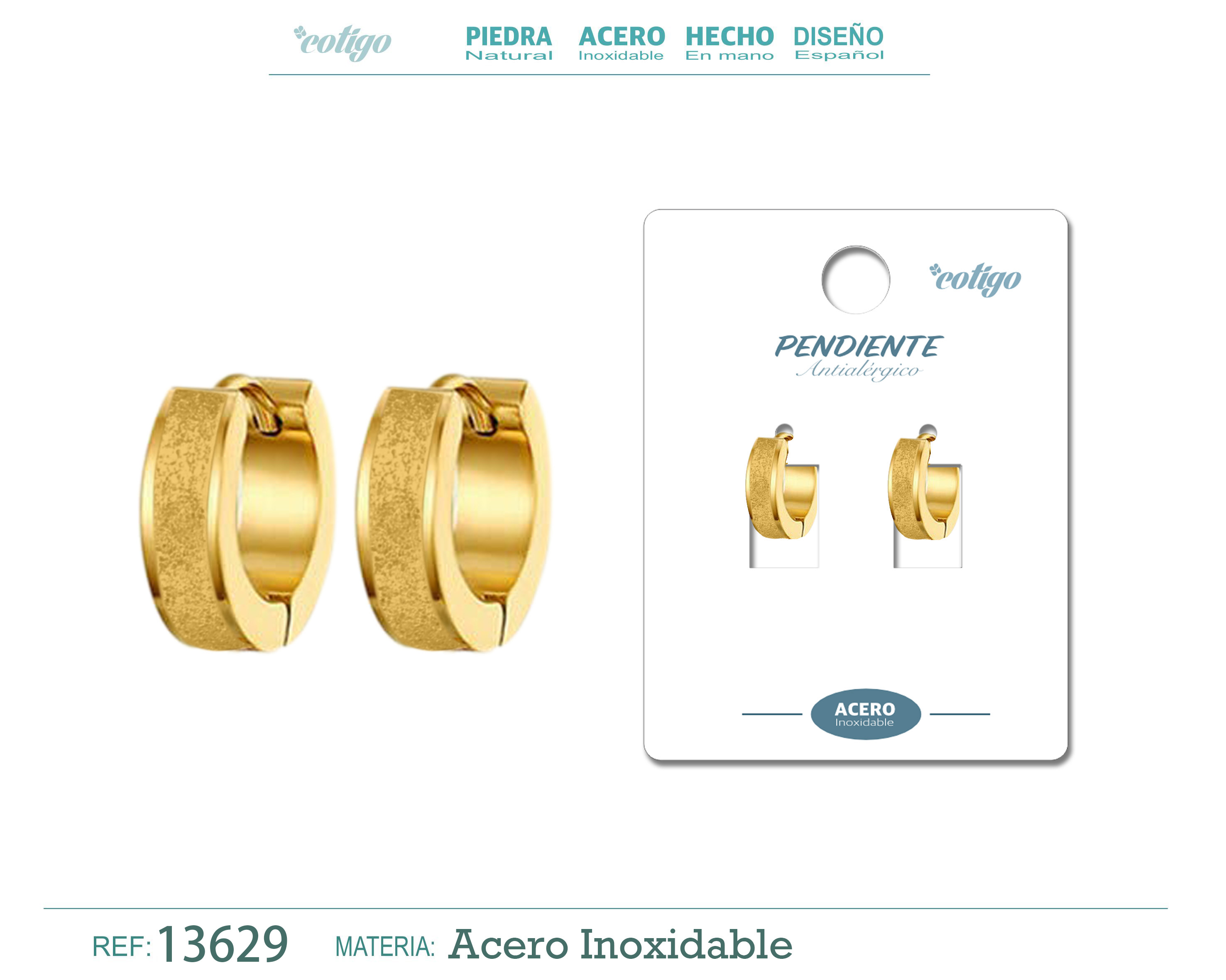 Pendiente Acero color Dorado
