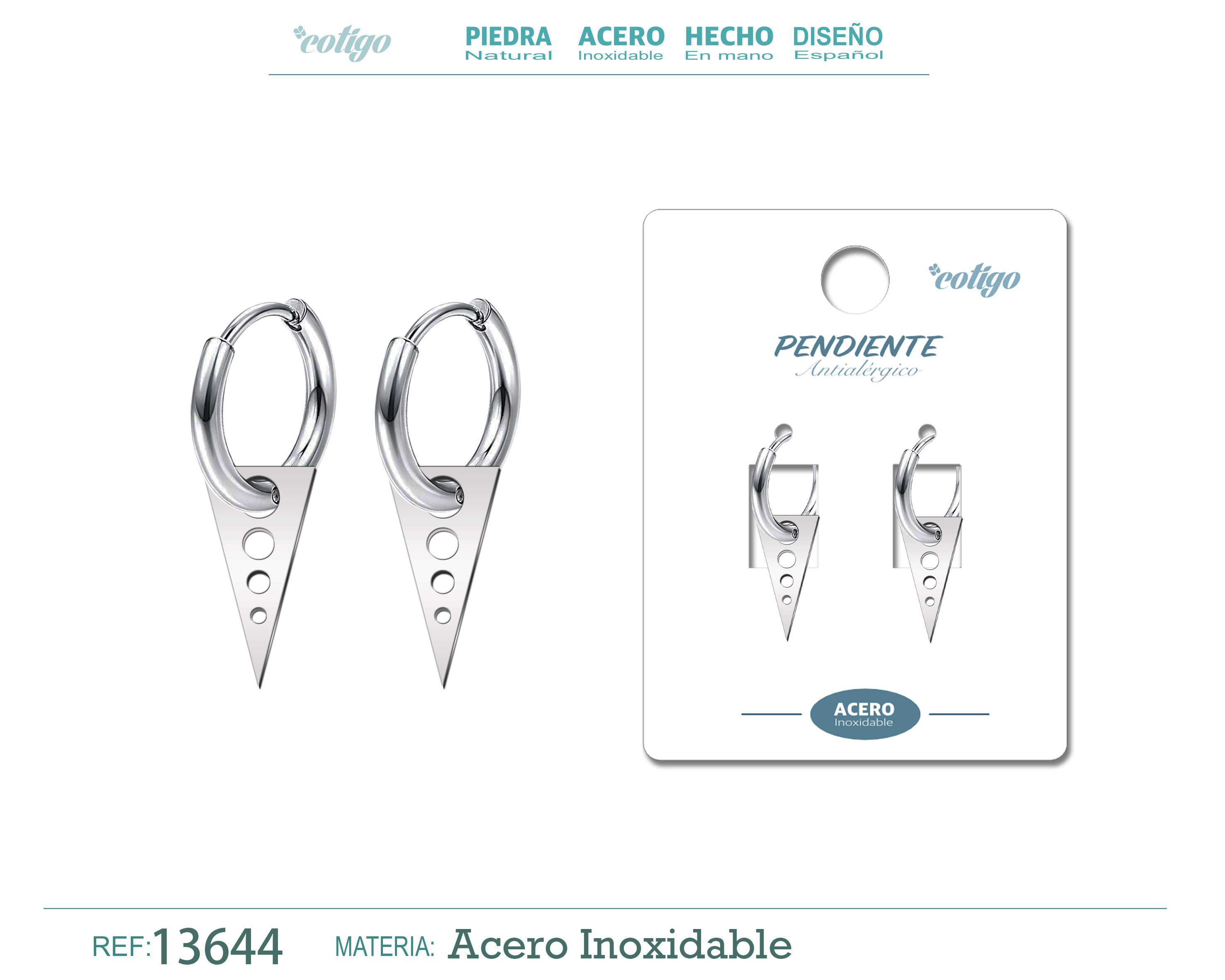 Pendiente Acero color Plateado