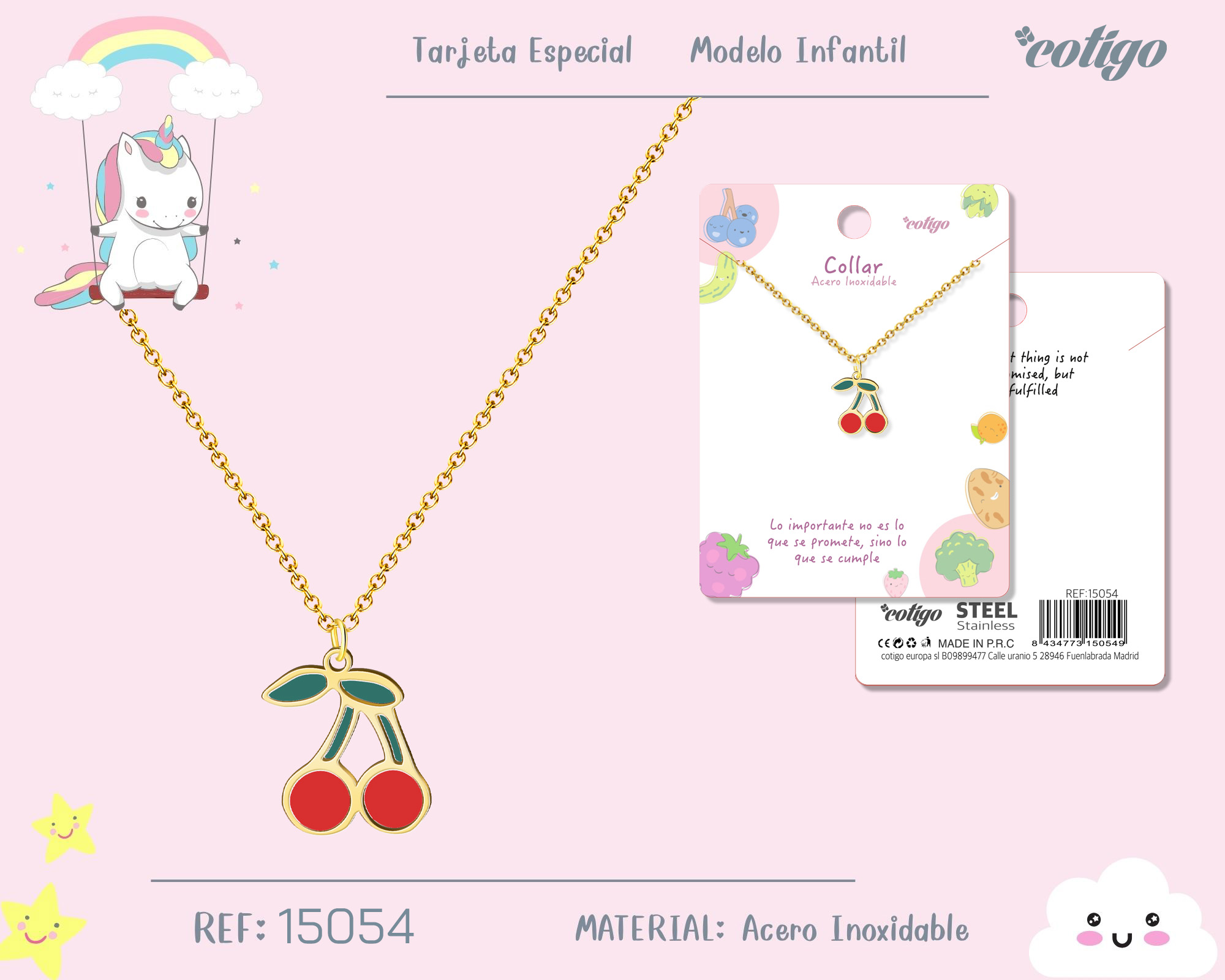 Collar Nina Acero color Dorado