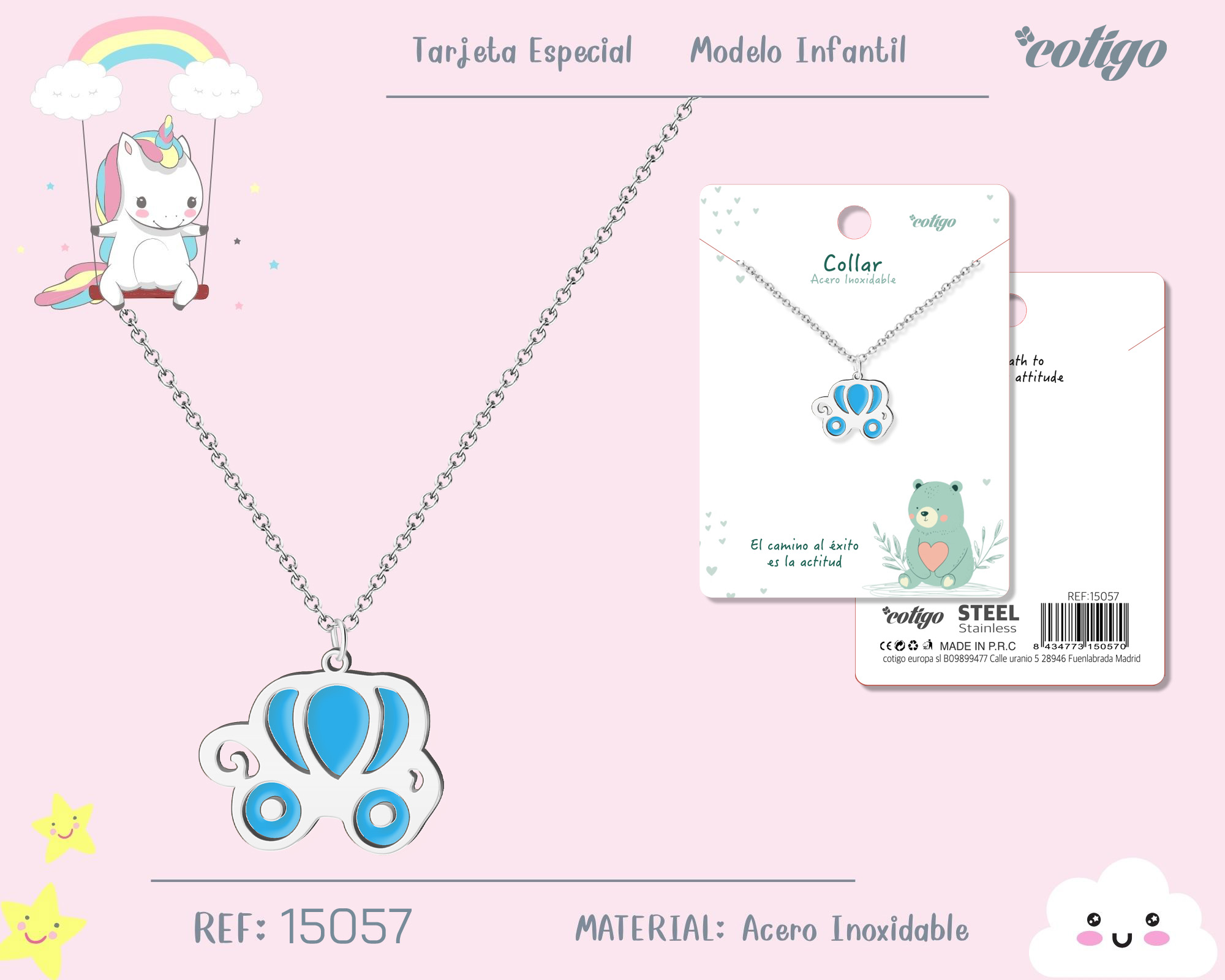 Collar Nina Acero color Plateado