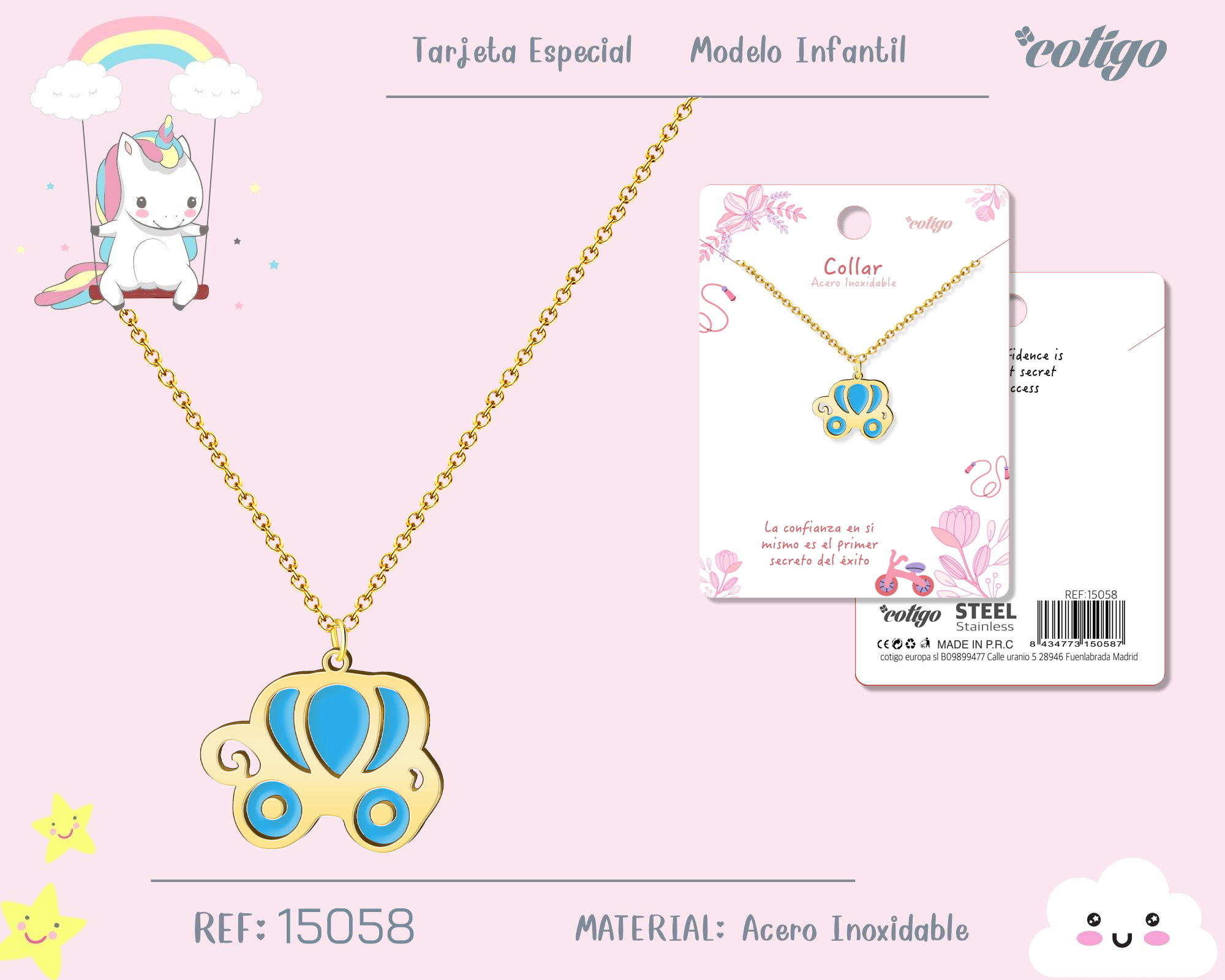 Collar Nina Acero color Dorado