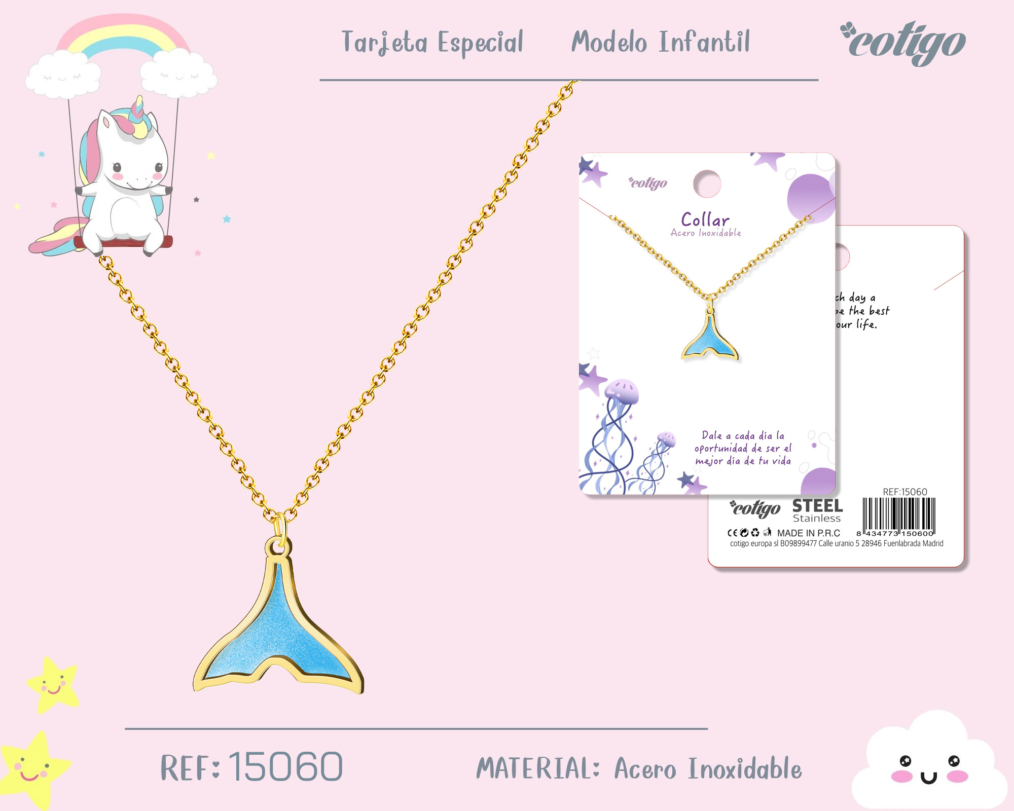 Collar Nina Acero color Dorado