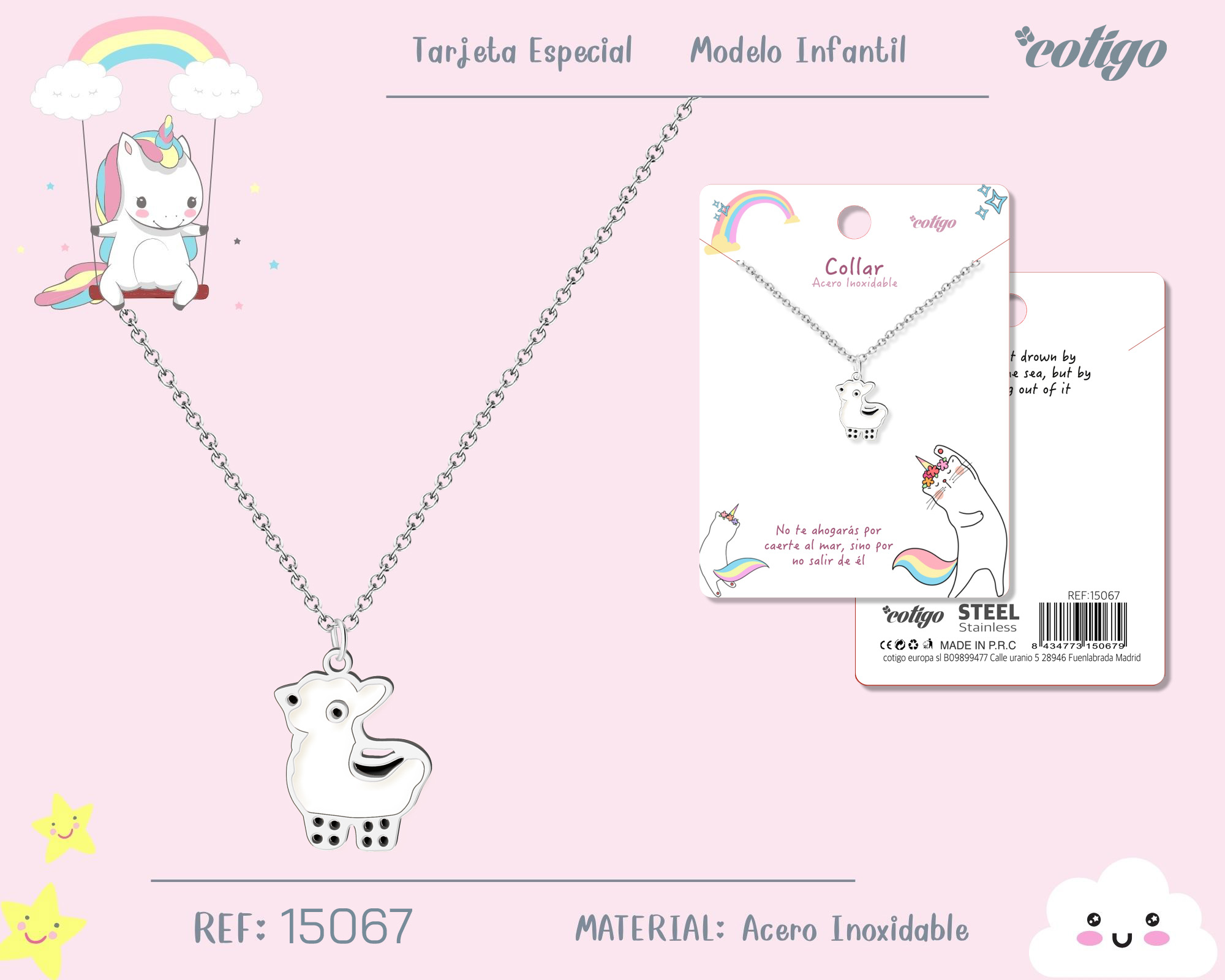 Collar Nina Acero color Plateado