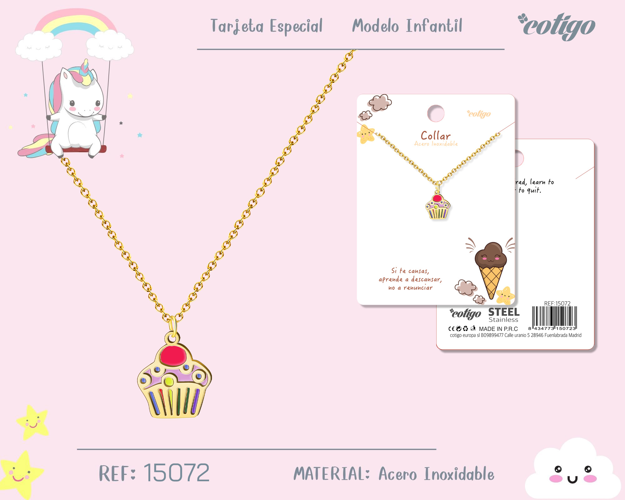 Collar Nina Acero color Dorado