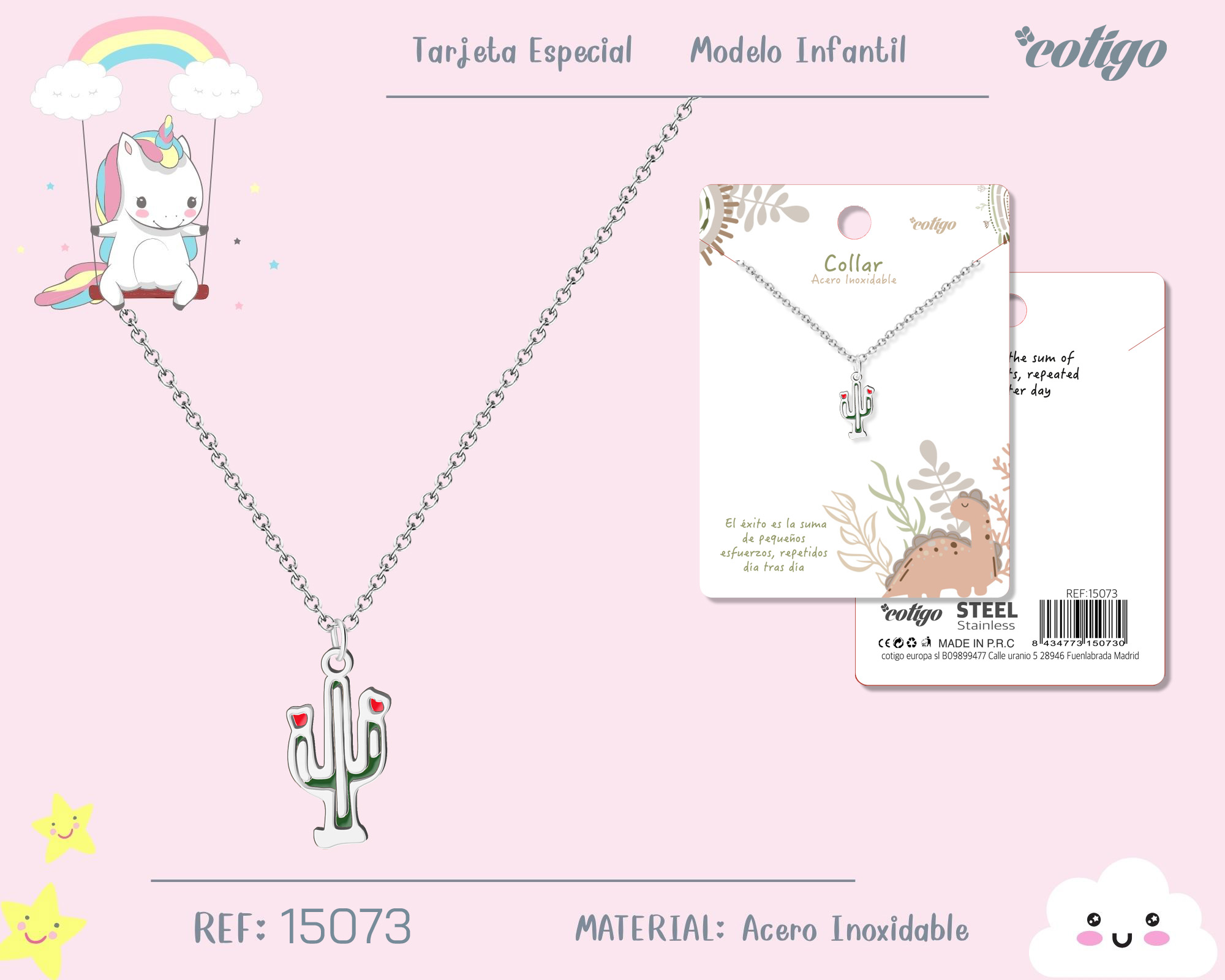 Collar Nina Acero color Plateado
