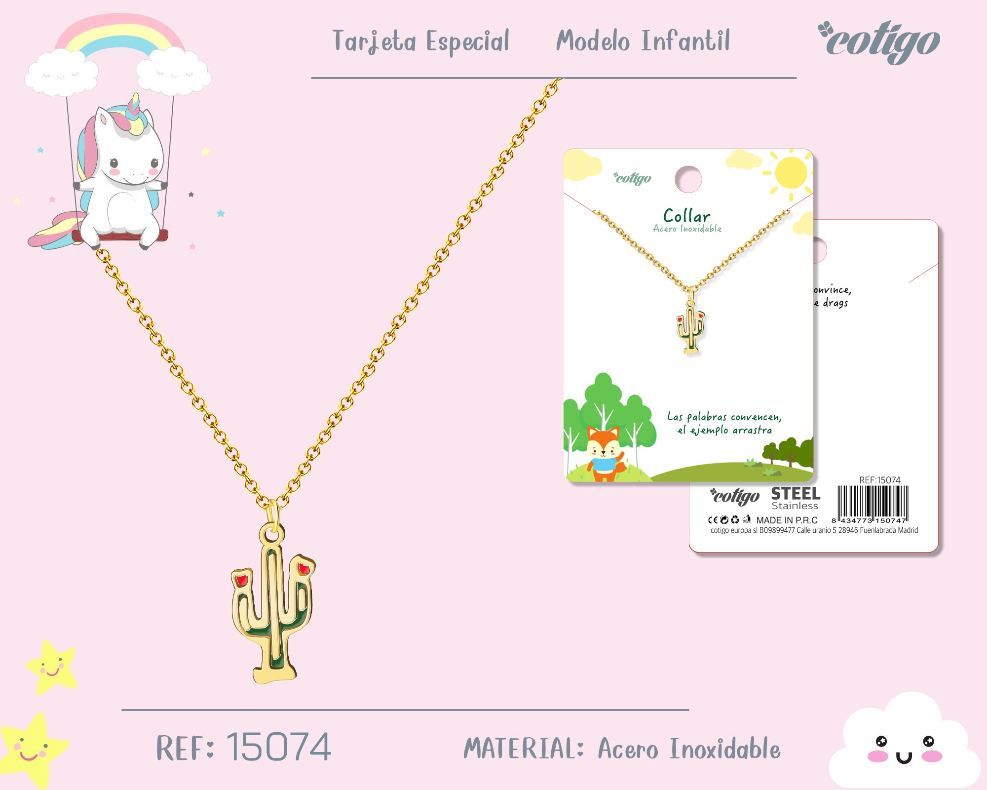 Collar Nina Acero color Dorado